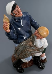 Royal Doulton Song of the Sea Porcelain Group Fisherman & Boy Figurine