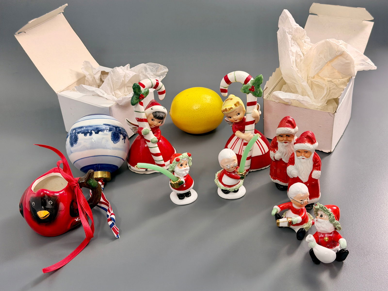 Lot of Vintage Ceramic Christmas Decorations & Ornaments Including Occupy Japan (1 of 5)
