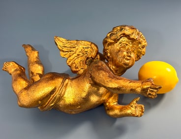 Large Vintage Gold Christmas Angel