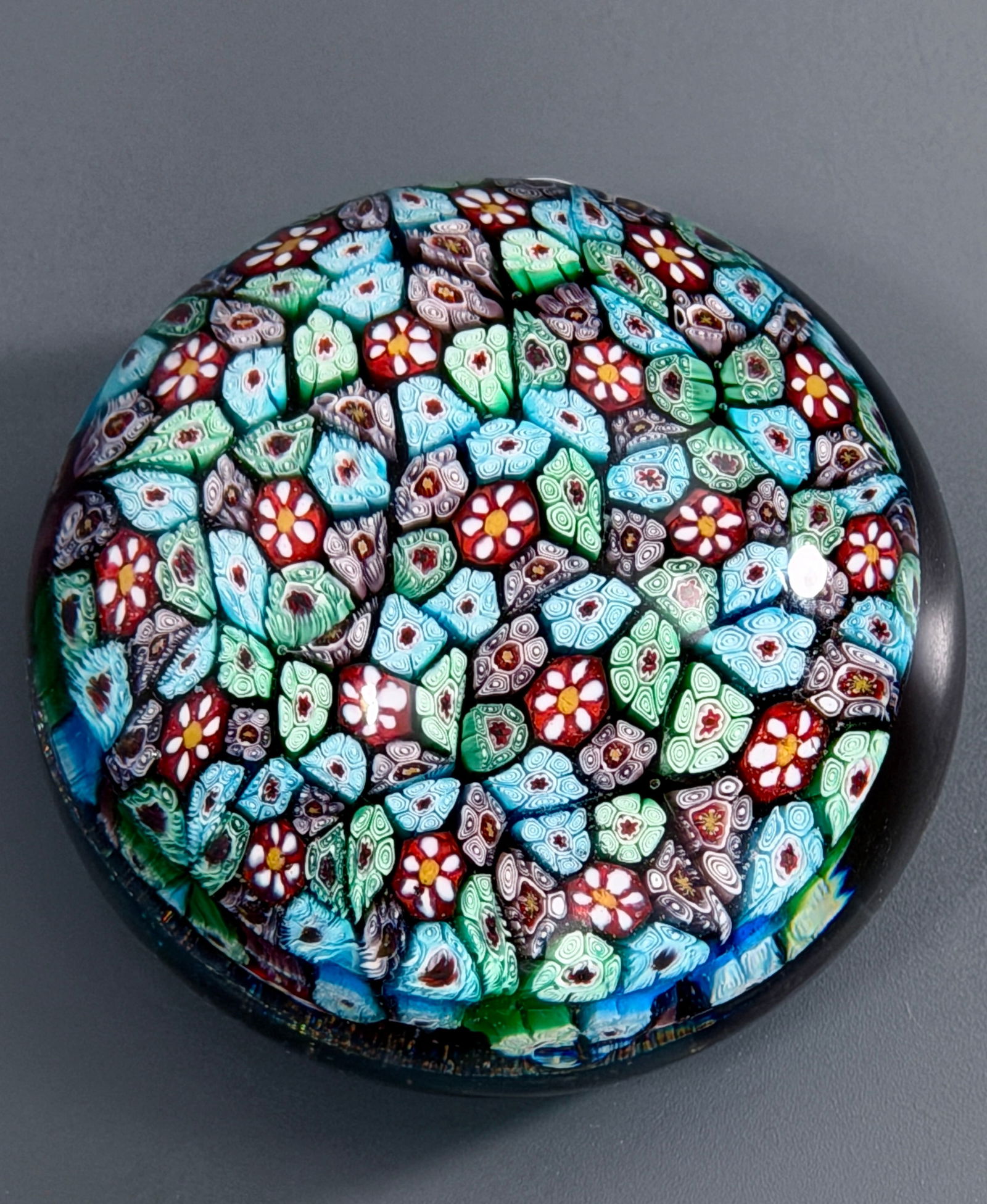 Vintage Close Pack Millefiori Art Glass Paperweight (1 of 4)