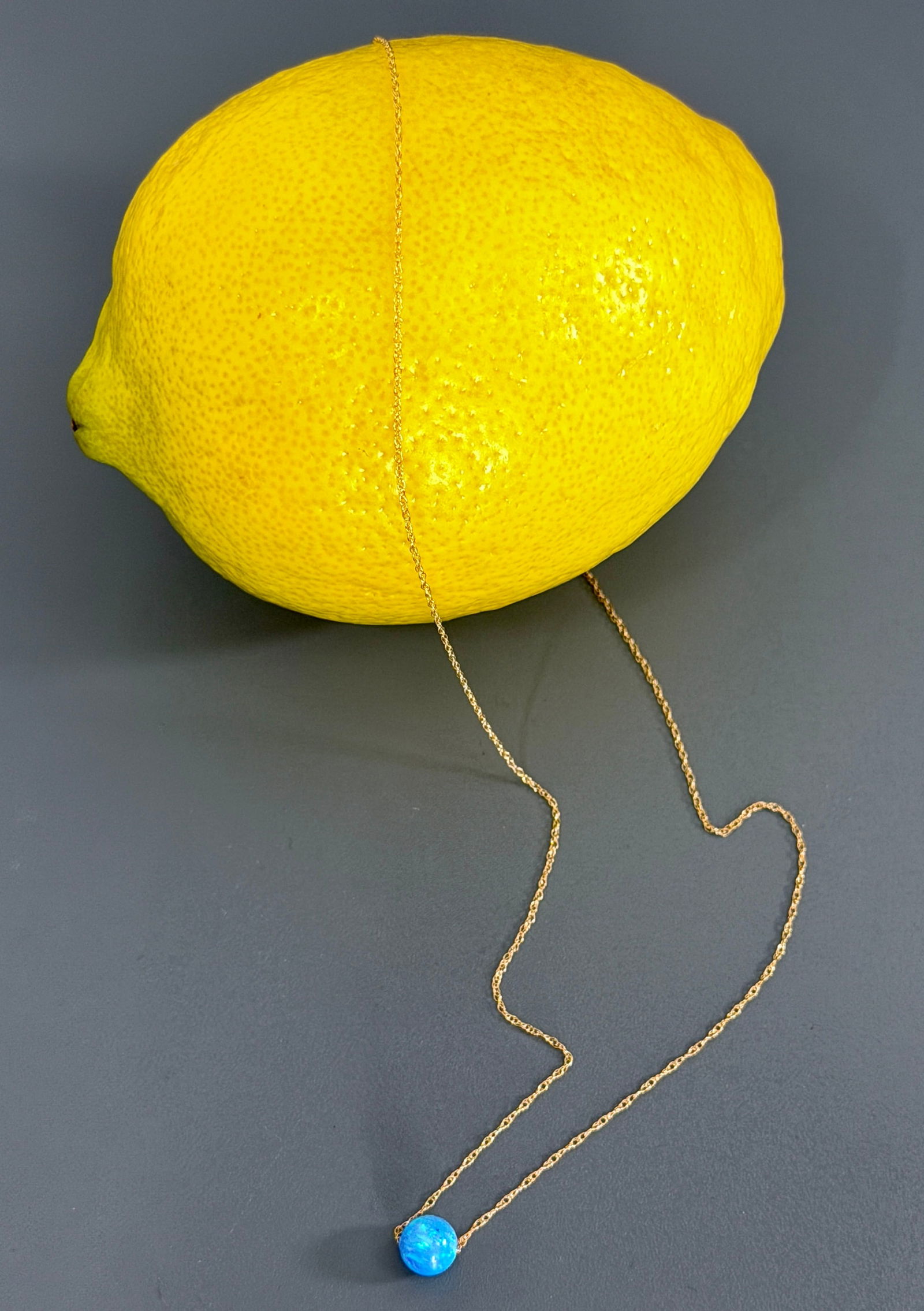 Beautiful Opal Globe Single Bead Necklace on 14K Gold Chain: Beautiful Opal Globe Single Bead Necklace on 14K Gold Chain Approximately 6 mm in diameter on a 16 inches long chain.