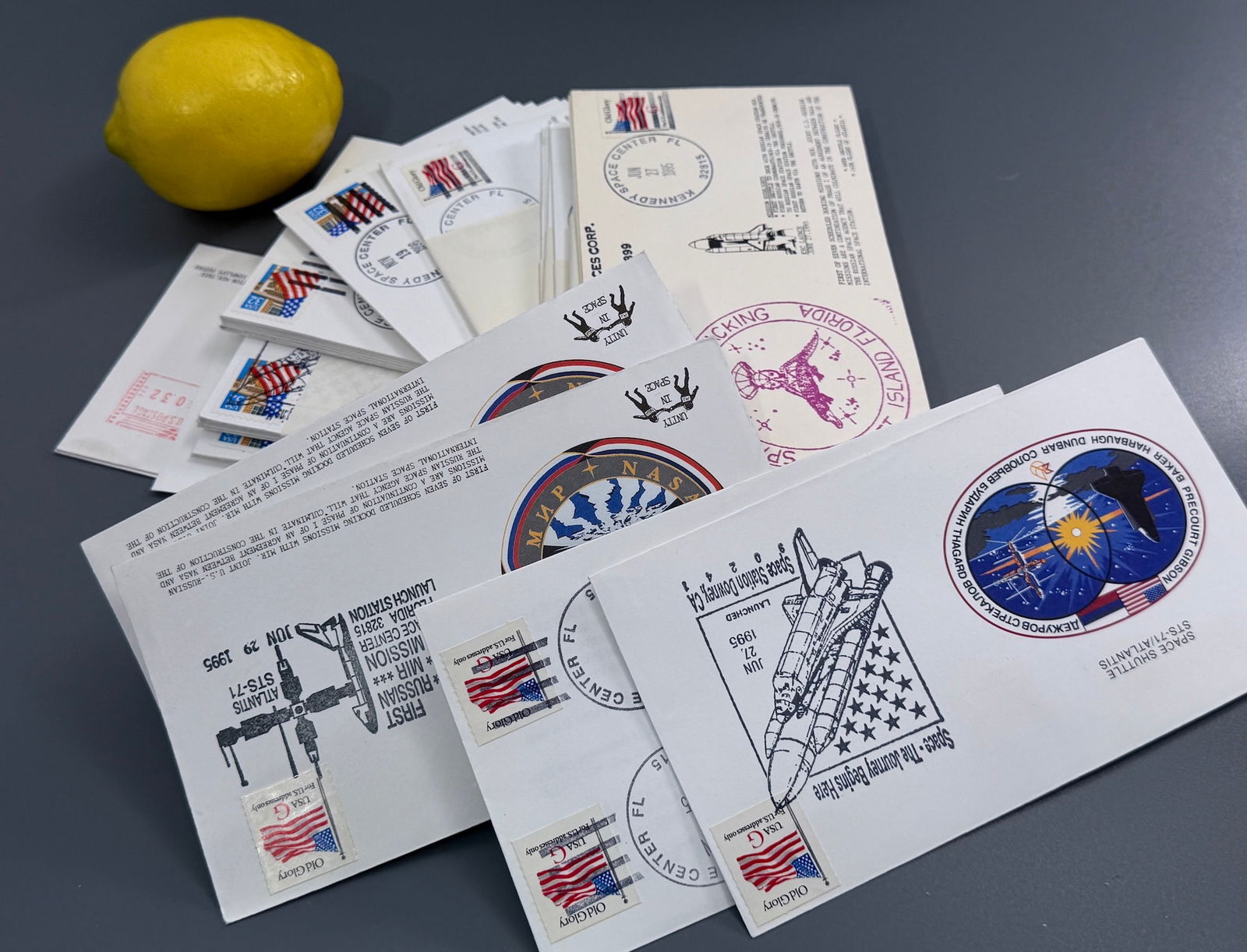 Collection of NASA Space Shuttle Astrophilately Envelopes Commemorative Kennedy Space Center Mission: Collection of NASA Space Shuttle Astrophilately Envelopes Commemorative Kennedy Space Center Mission Launches STS-44, STS-48 etc Postmarks Covers