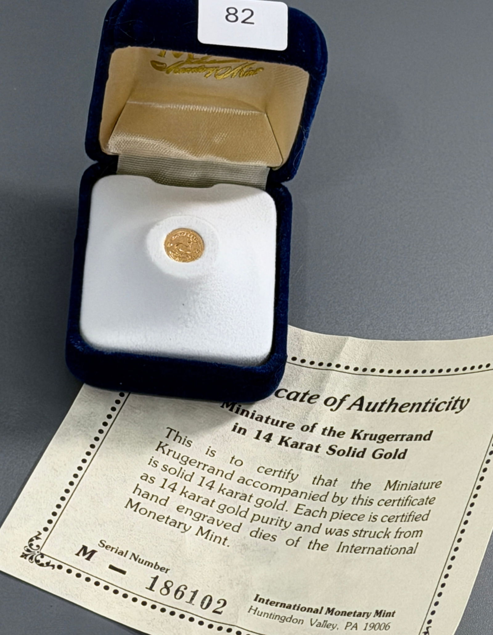 South African Krugerrand Miniature Gold Coin International Monetary Mint Huntingdon Valley, PA (1 of 2)