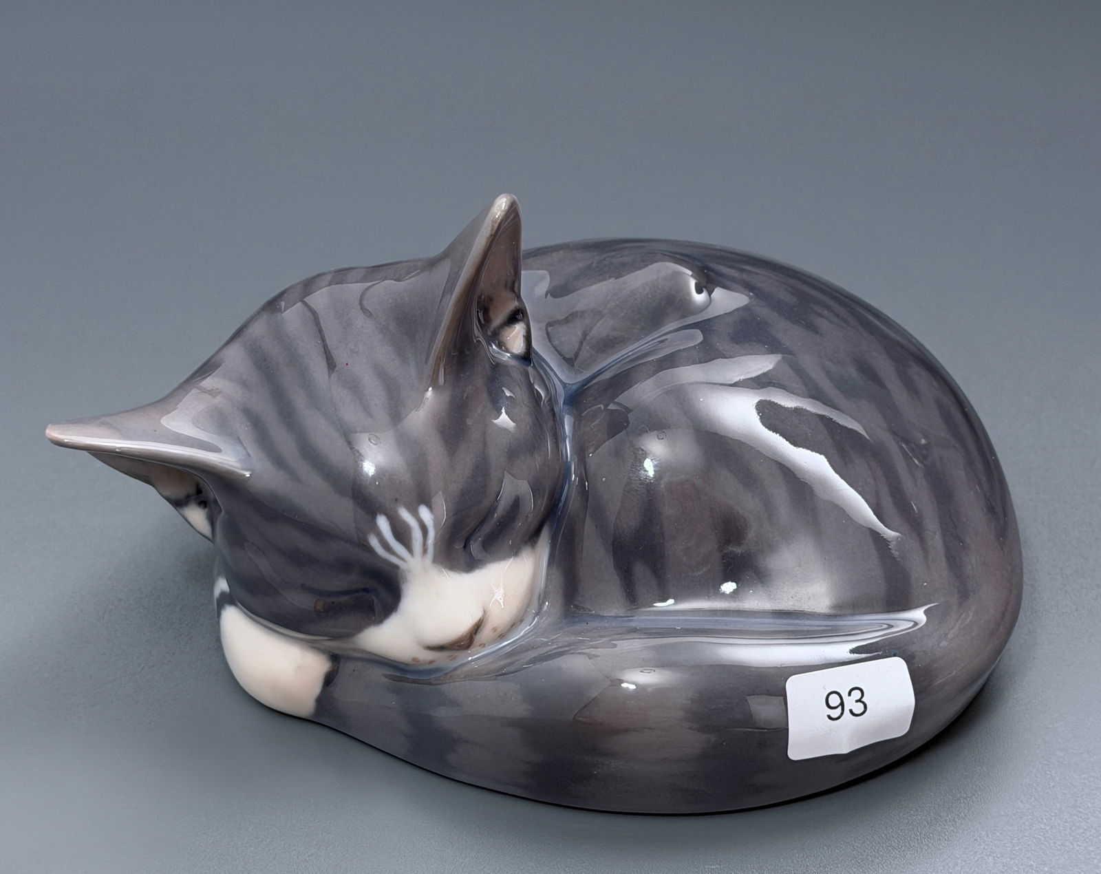 Sleeping Cat Royal Copenhagen Porcelain Figurine Model # 422 (1 of 5)