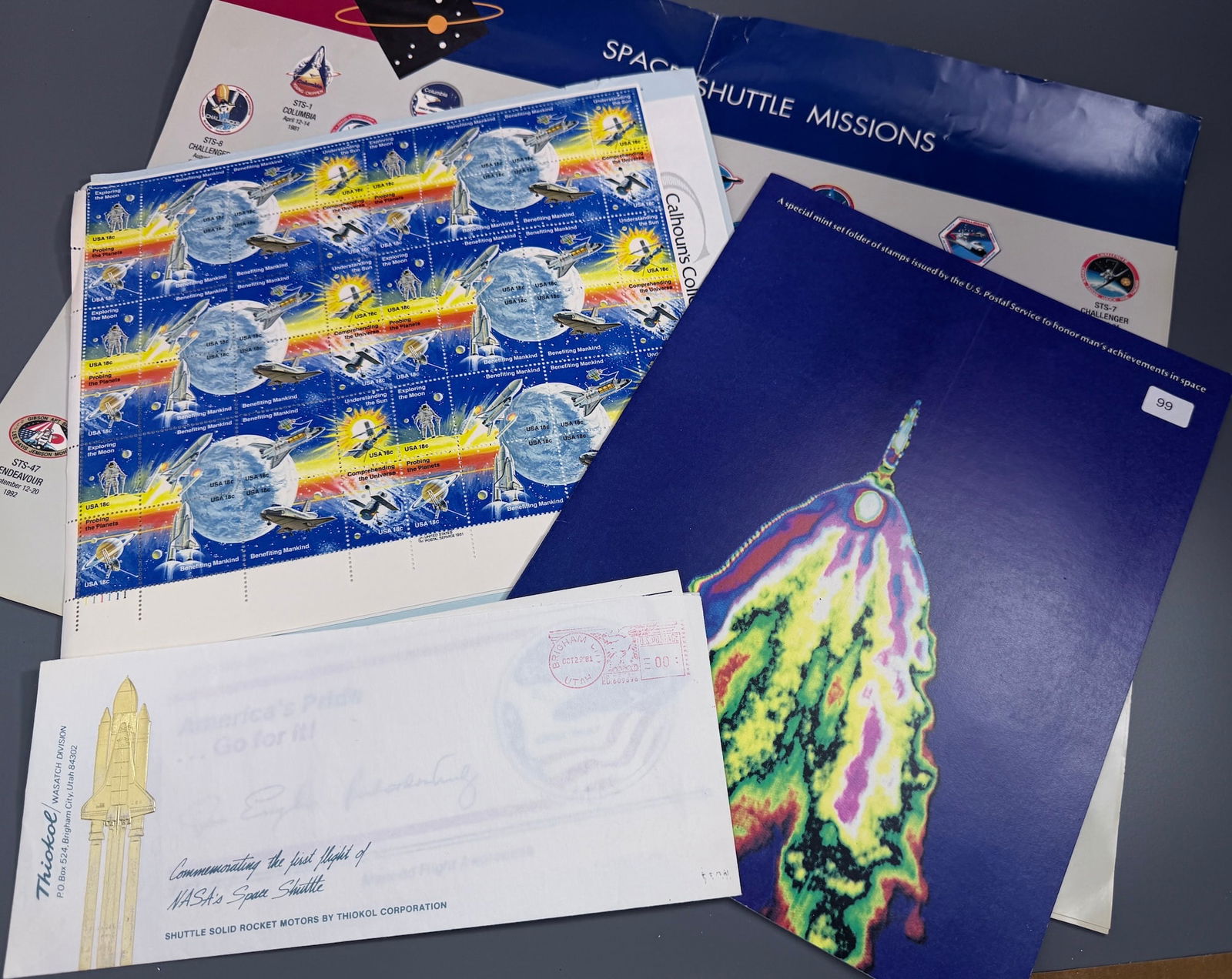 USPS Stamp Block and Other Space NASA Shuttle Missions Memorabilia (1 of 4)