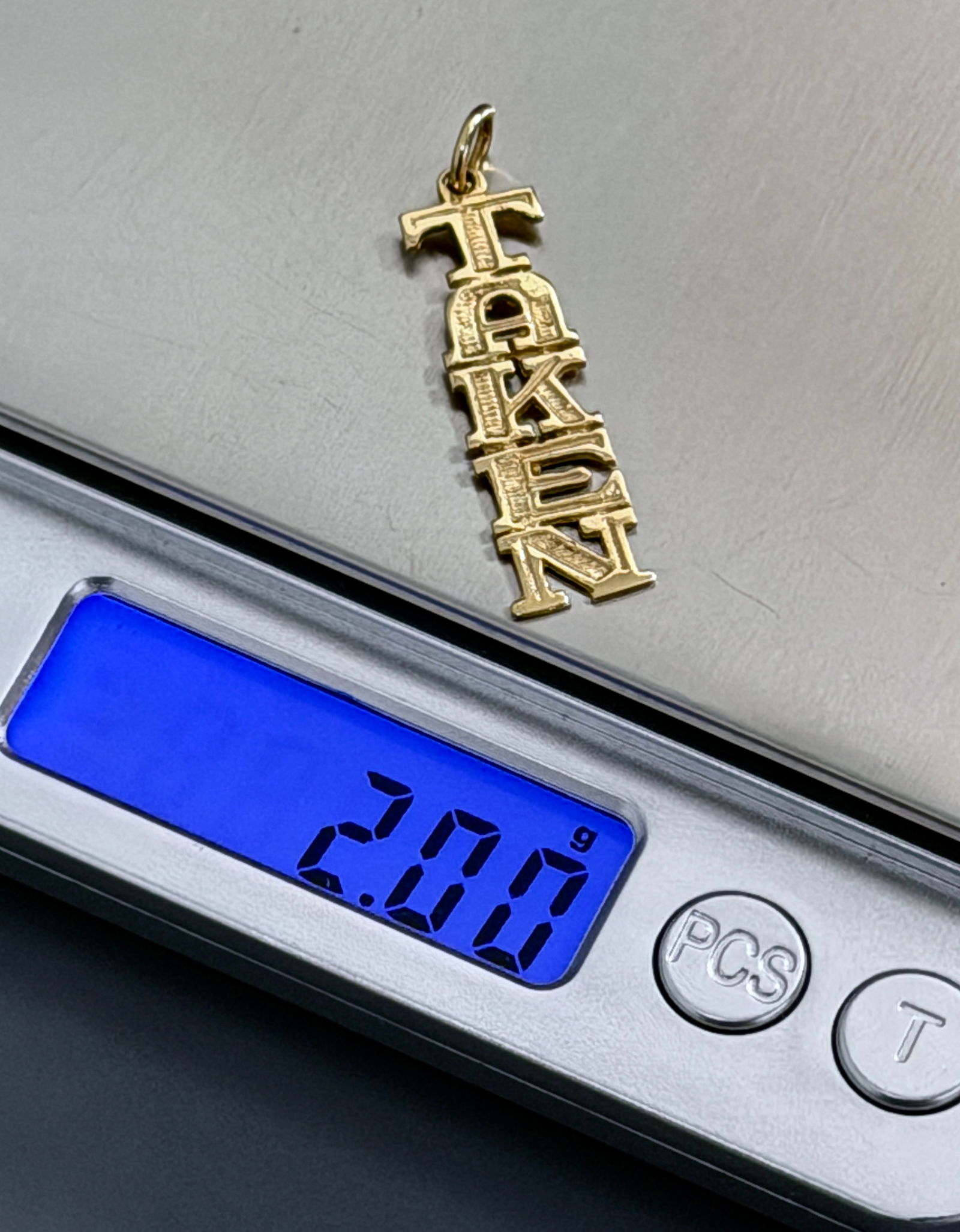 Vintage Jewelry Taken 12K Yellow Gold Custom Made Pendant: Vintage Jewelry Taken 12K Yellow Gold Custom Made Pendant Approximately 1 1/2 x 3/8 inches overall.