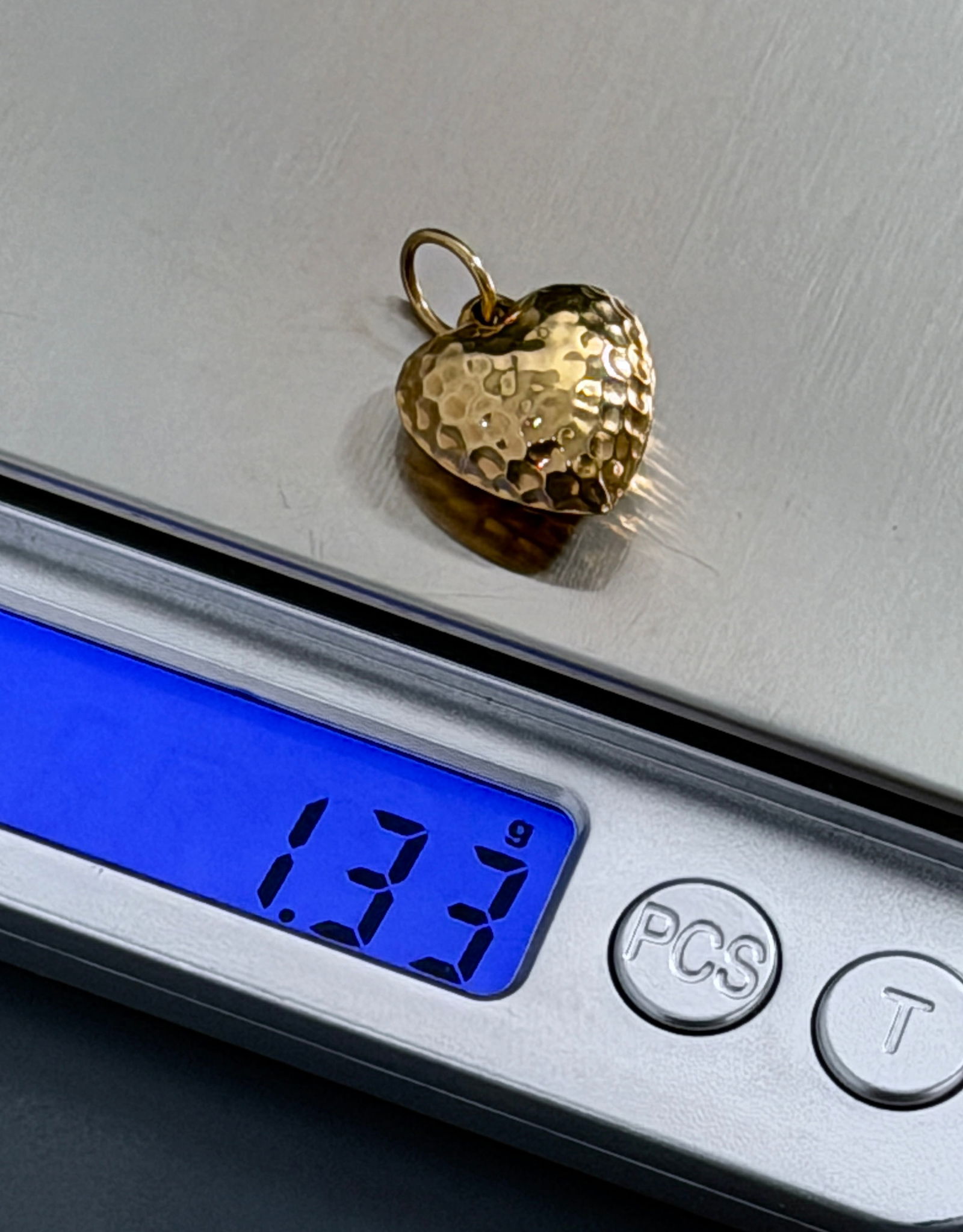 Puffy Valentine Heart 10K Yellow Gold Pendant: Puffy Valentine Heart 10K Yellow Gold Pendant Approximately 1 x 5/8 inches overall.