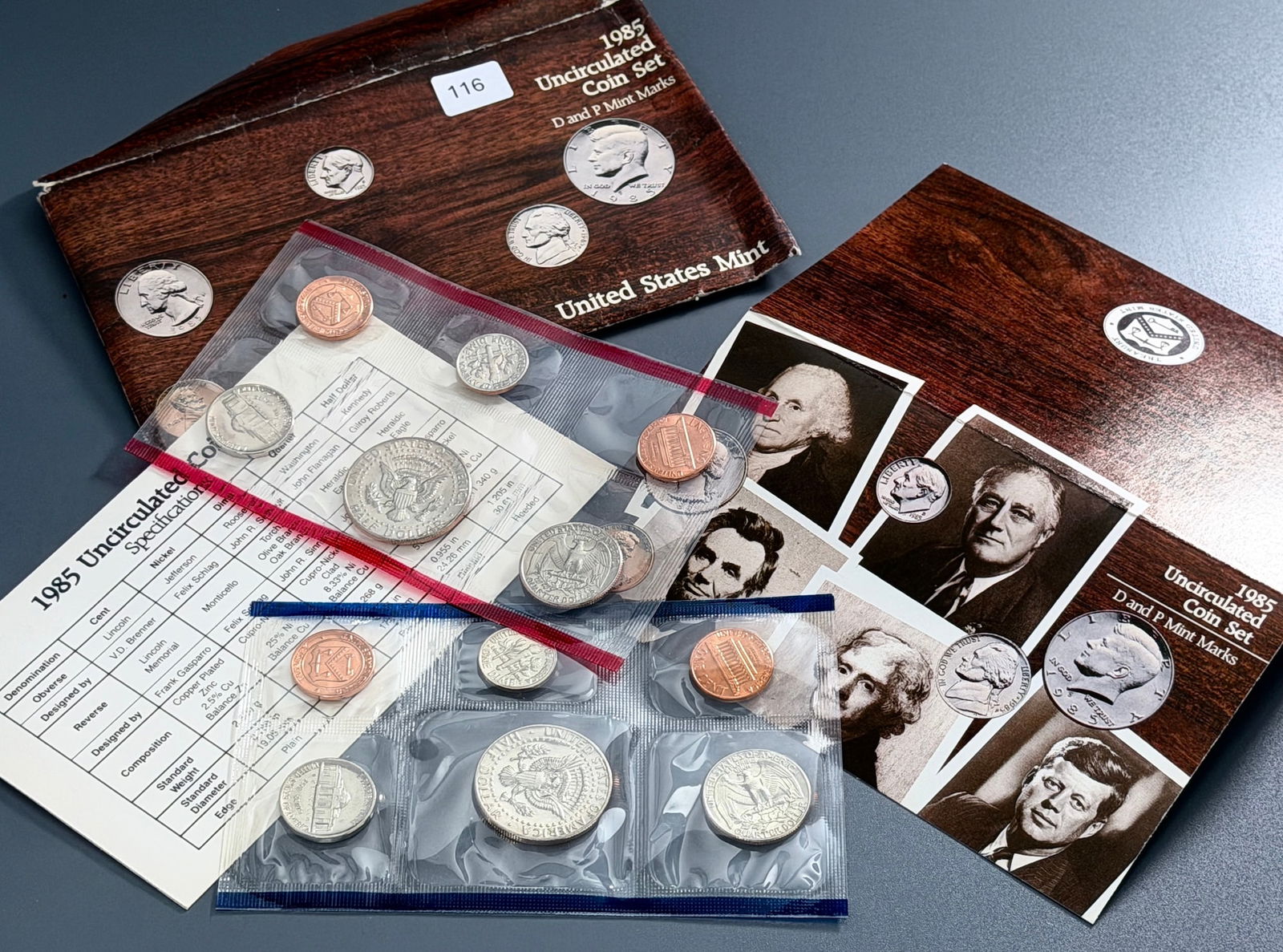 United States Mint Uncirculated 1985 Coin Set Denver & Philadelphia Mint Mark (1 of 2)