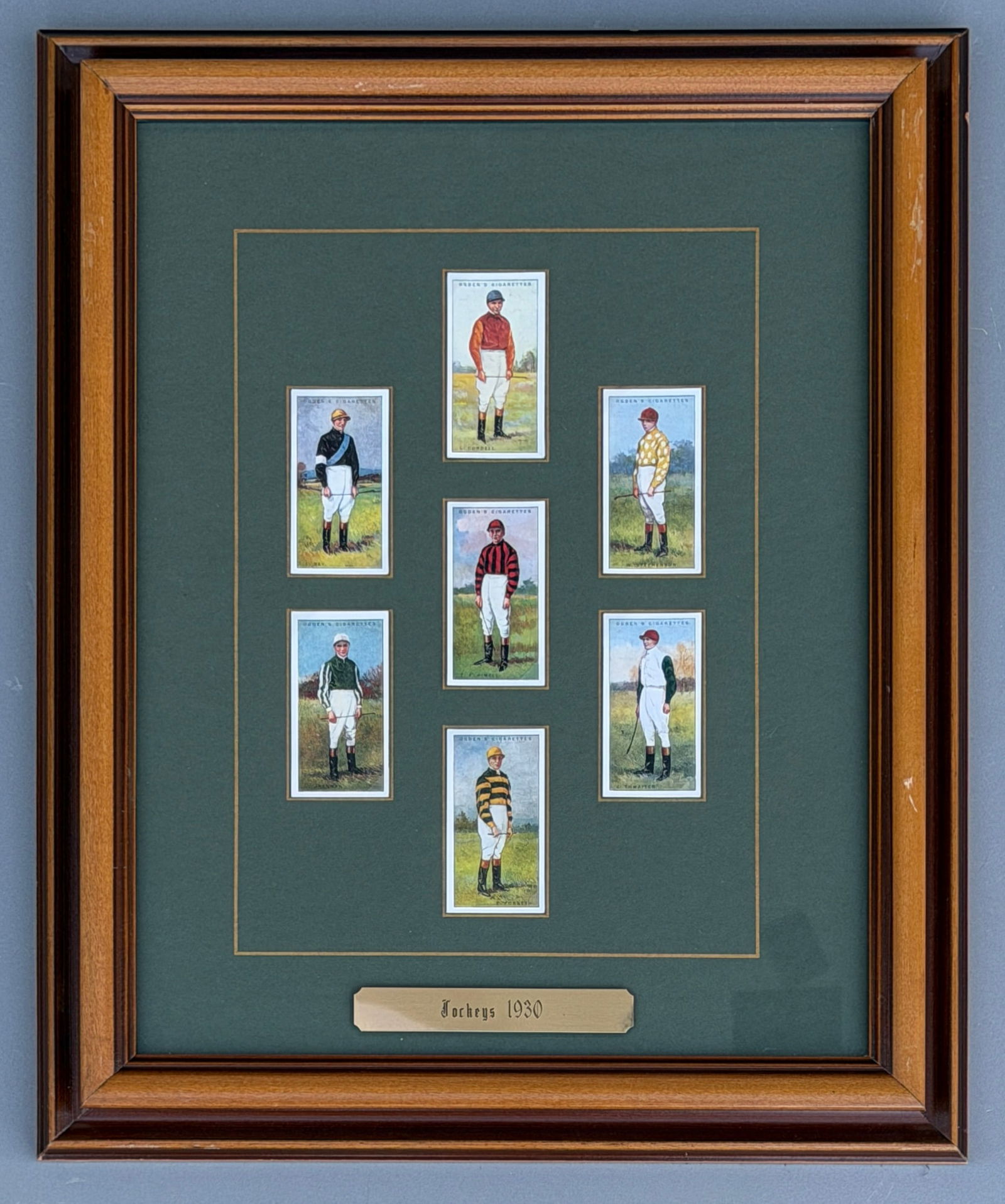 Framed Horse Racing Cigarette Cards Titled Jockeys 1930 Display Showcase (1 of 8)