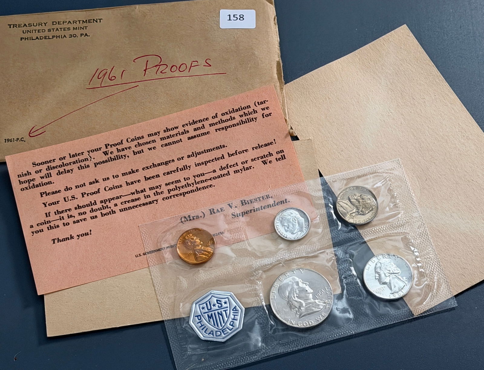 1961 US Treasure Department Philadelphia Mint Proof Set Coin Collection (1 of 2)