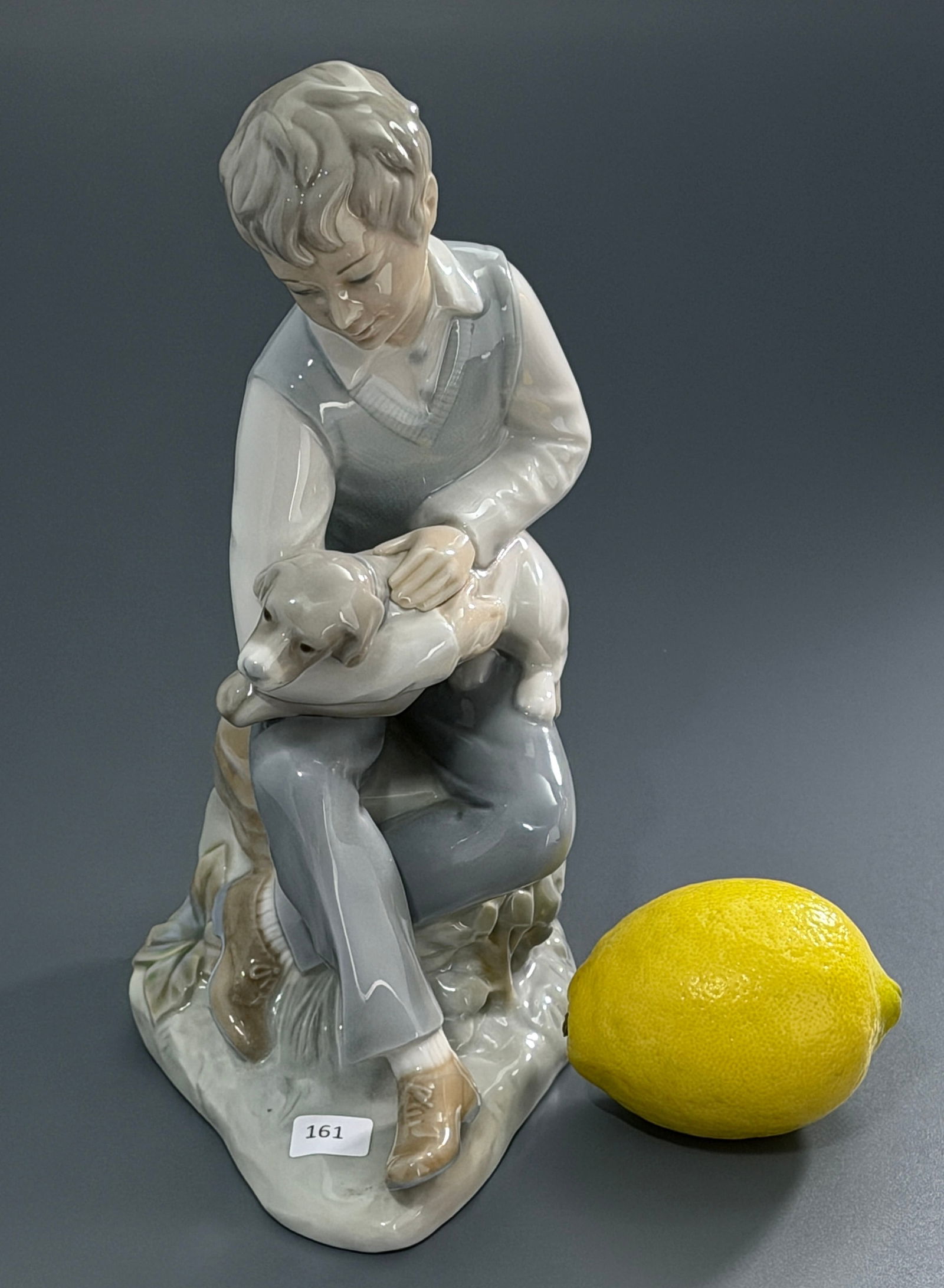 Vintage Nao by Lladro Porcelain Figurine Boy Petting Dog (1 of 5)