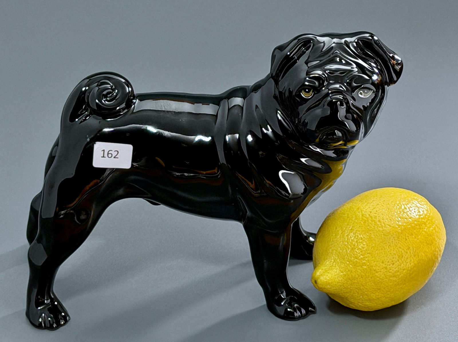 Black Pug Dog Vintage English Pottery Figurine (1 of 4)