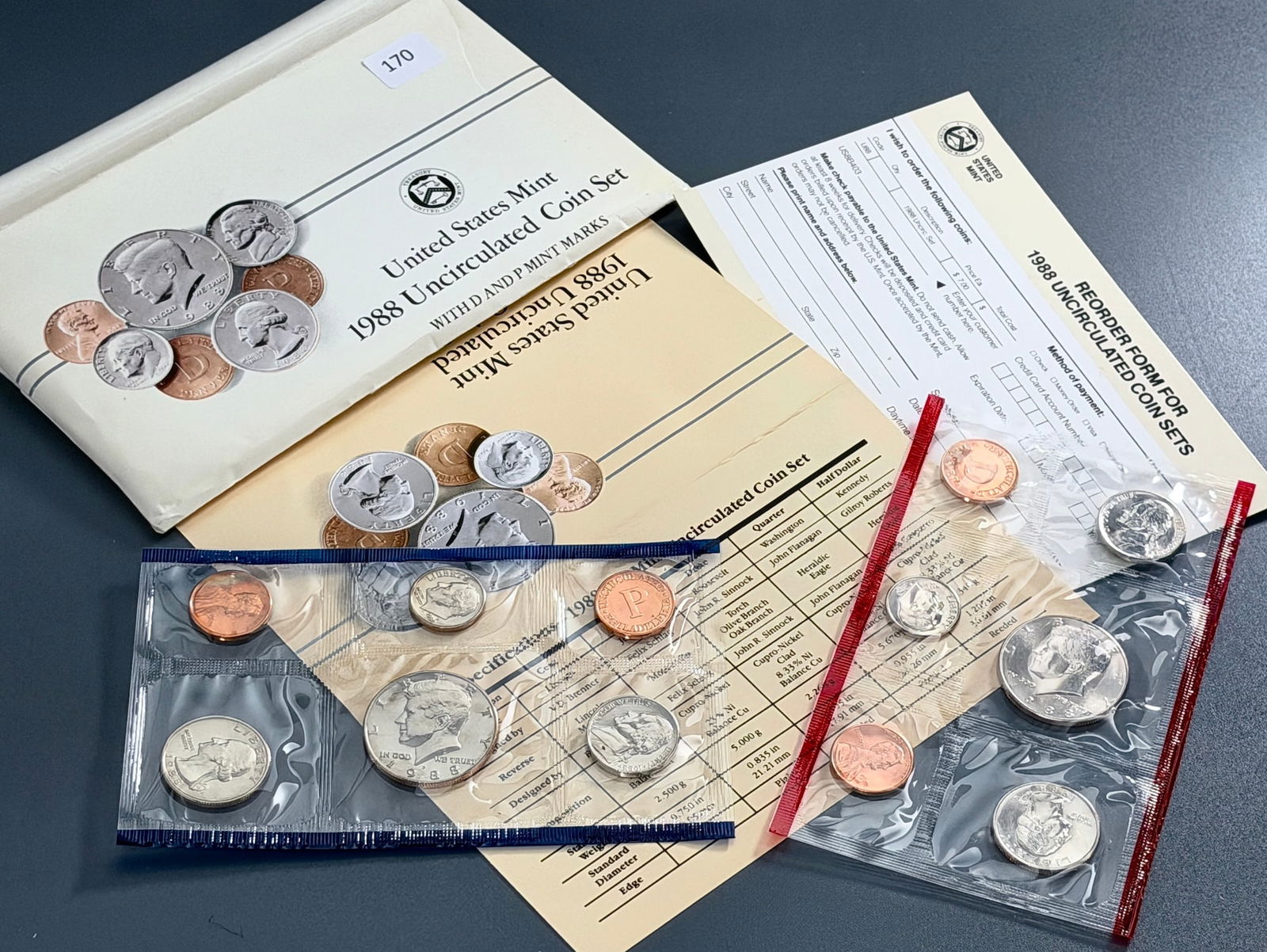 United States Mint 1988 Uncirculated Coins 2 Sets with D and P Mint Marks (1 of 2)