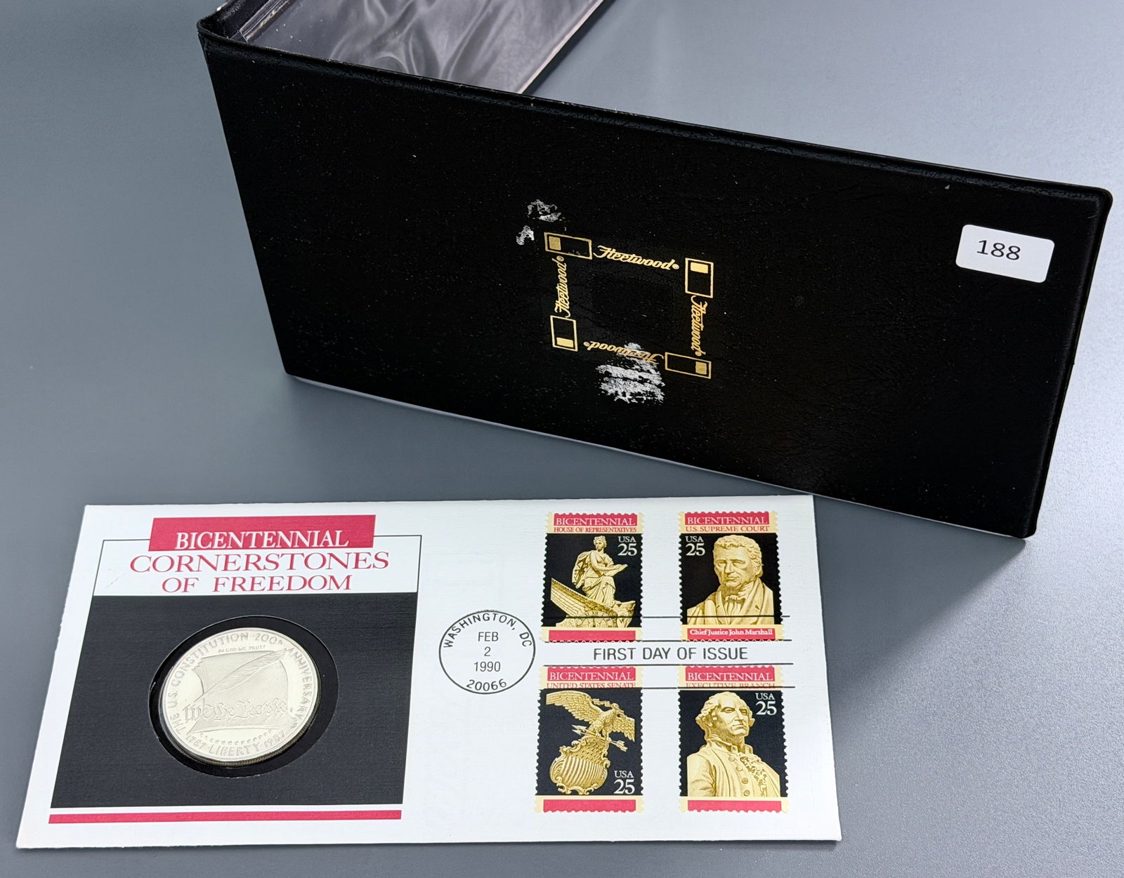 U.S. Constitution Bicentennial Commemorative 90% Silver Coin Legal Tender Dollar in 1987 First Day: U.S. Constitution Bicentennial Commemorative 90% Silver Coin Legal Tender Dollar in 1987 First Day Cover 200th Anniversary Presentation