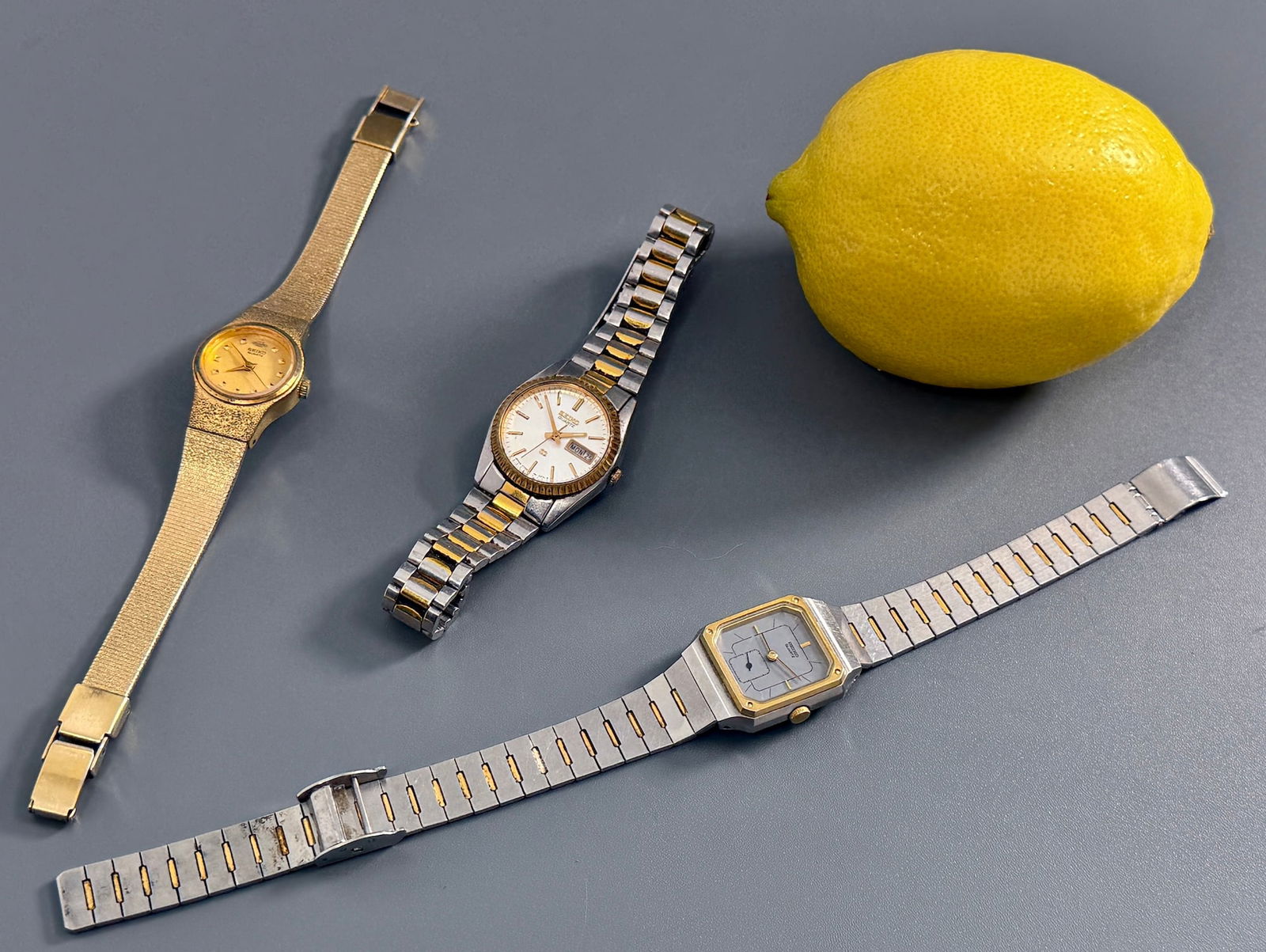 Seiko Quartz Lot of 3 Vintage Used Watches As Pictured (1 of 4)