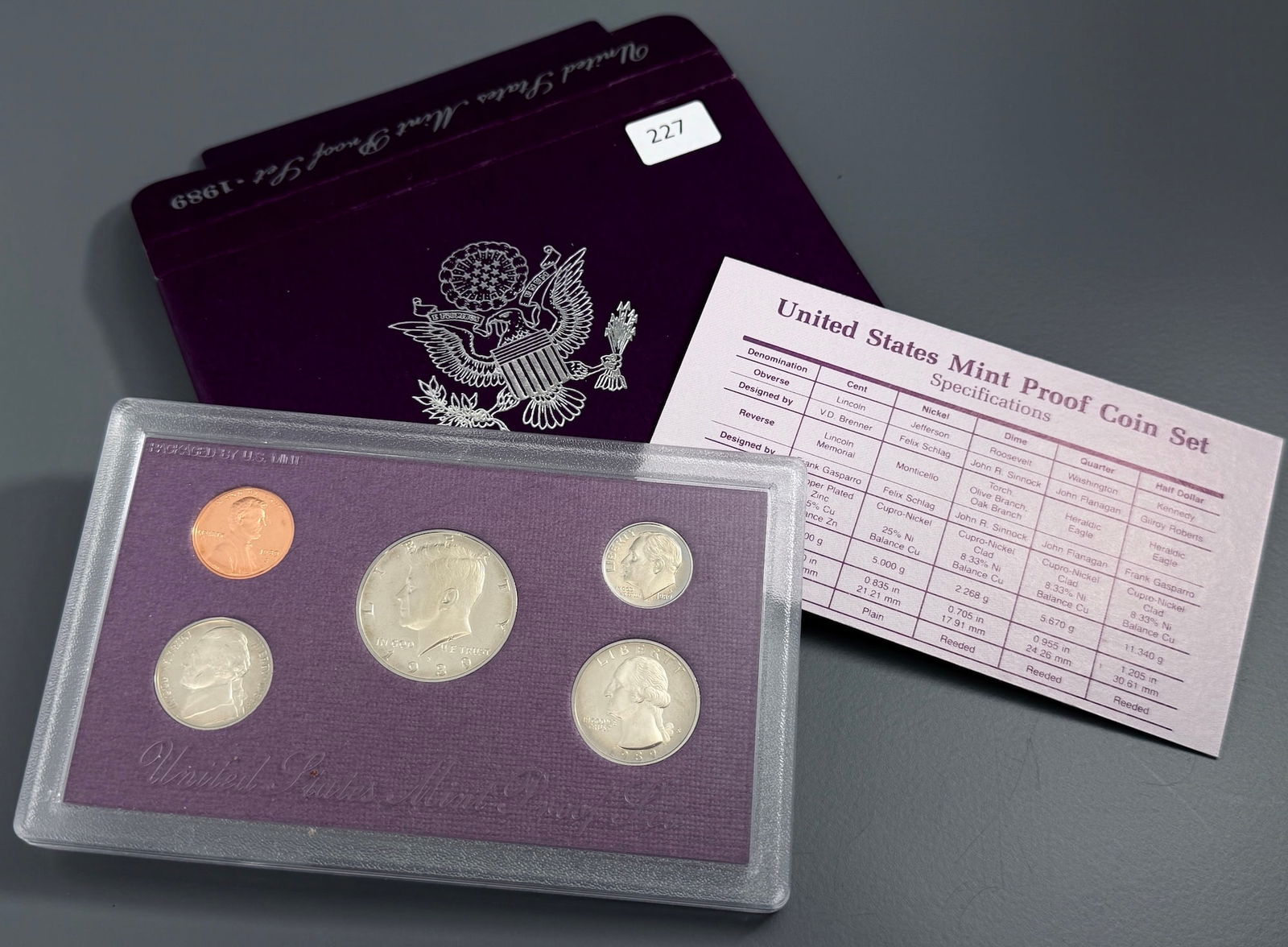 United States Mint Proof Coin Set 1989 (1 of 2)