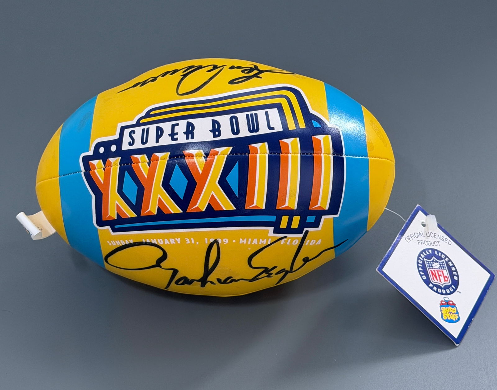 Signed Super Bowl XXXIII NFL Mini Football (1 of 3)