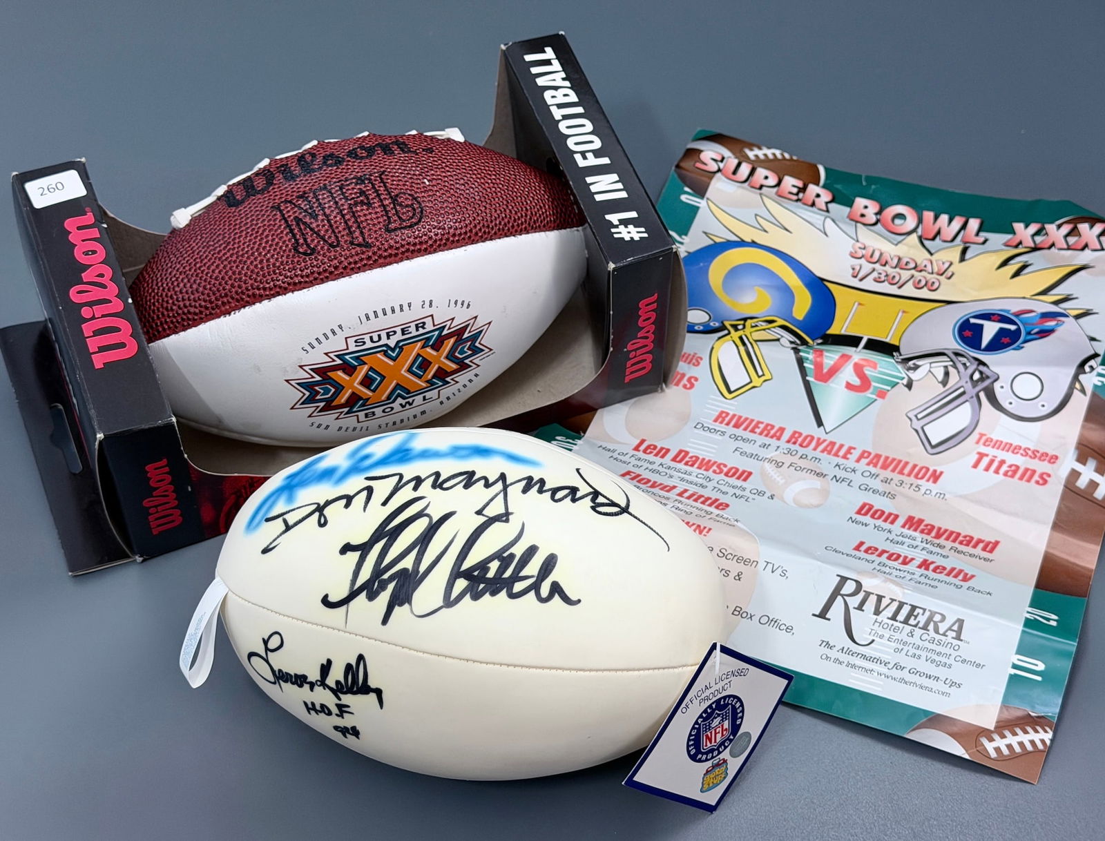 Leroy Kelly Autographed Miniature NFL Signed Football & Wilson Mini Football Lot of 2 Sport (1 of 5)