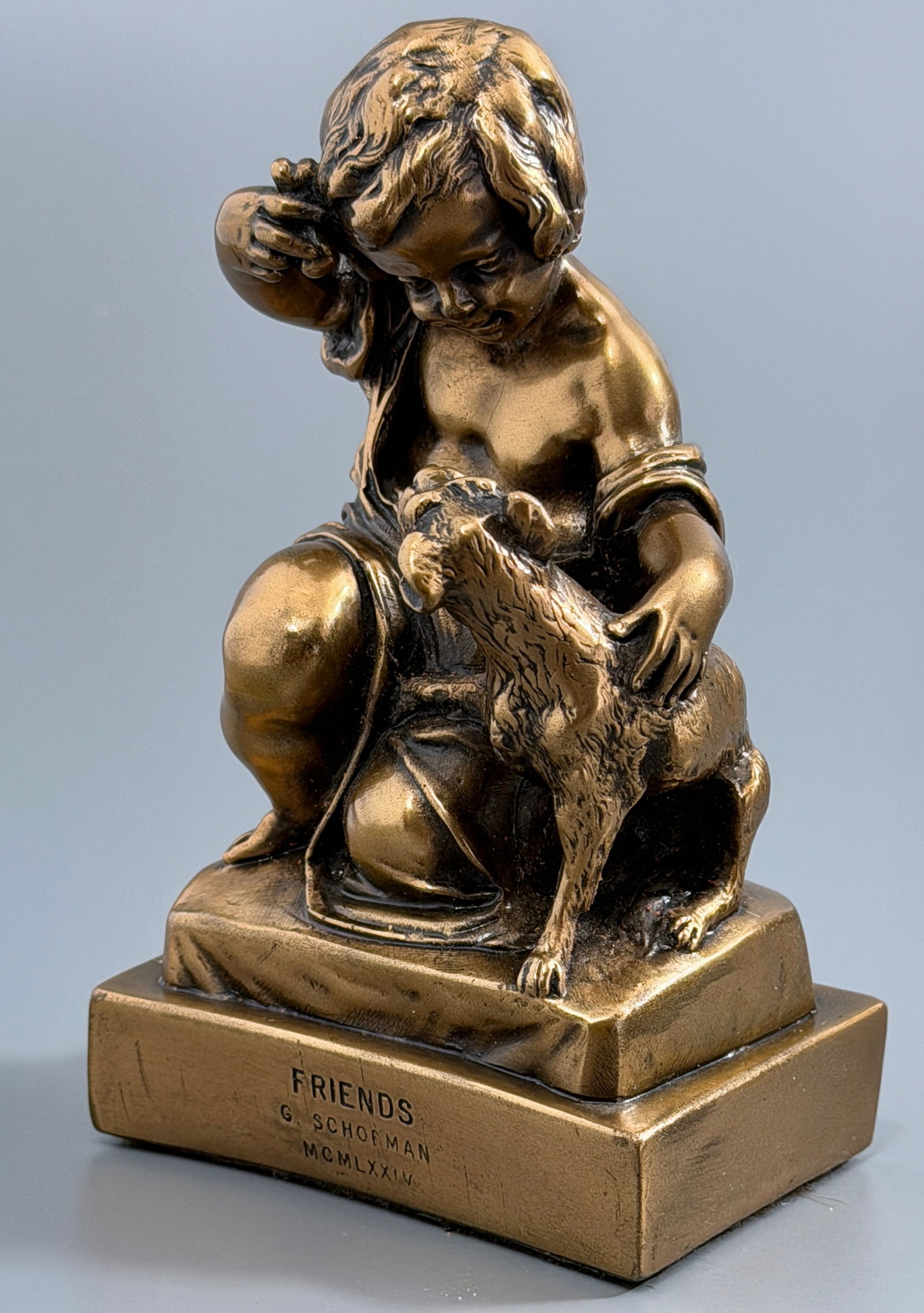 Giovanni Schoeman 1940-1981 Vintage Cold Cast Bronze Clad Techniques Mid Century Figurine Titled (1 of 4)