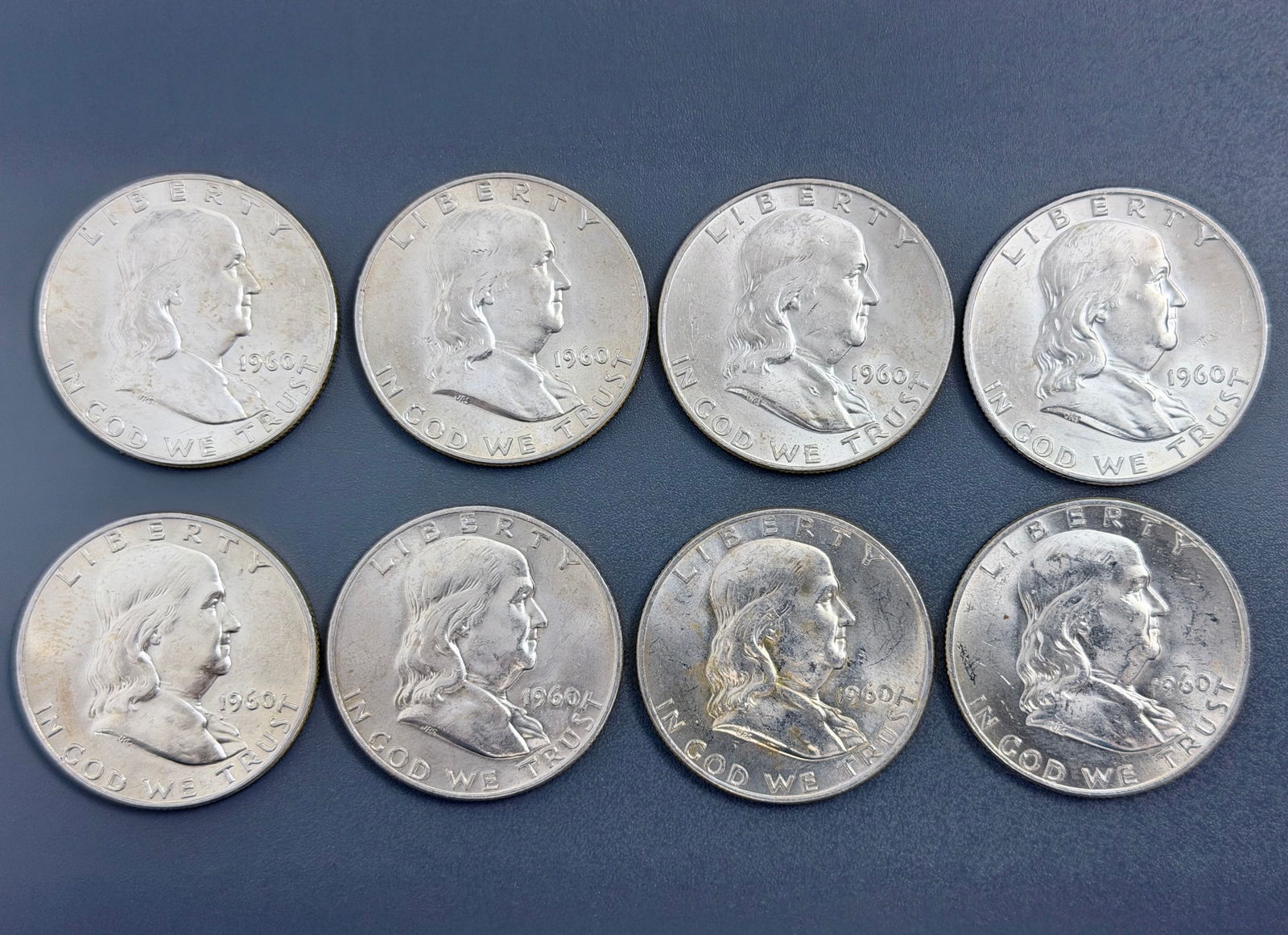 Franklin Half Dollar Liberty Bell 1960 Coin Lot of 8 (1 of 5)
