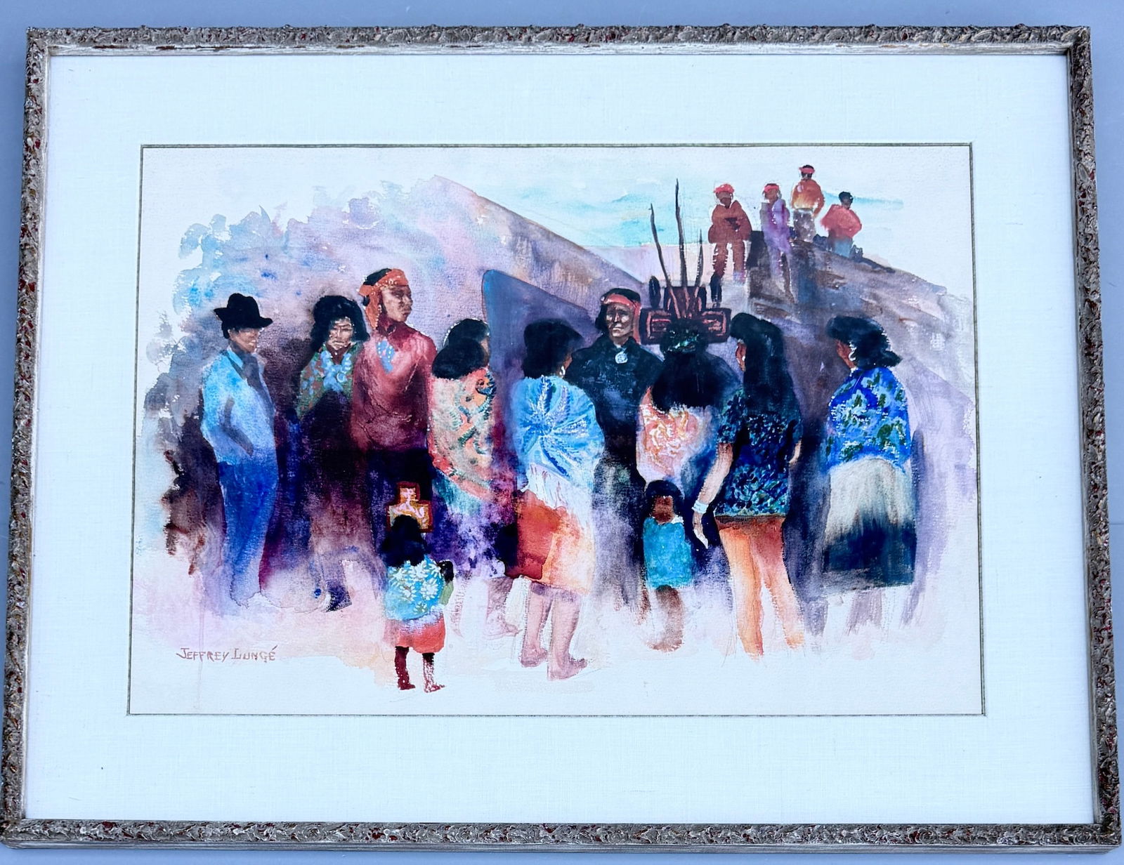 Jeffrey Lunge 1905-1993 Large Vibrant American Southwest Impressionistic Style Watercolor on Paper (1 of 8)