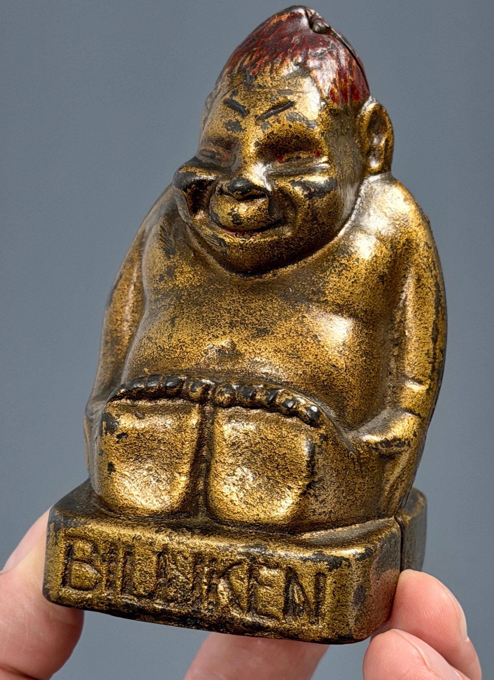 Billiken Good Luck Cast Iron Coin Bank Produced by A.C. Williams Co. Between 1909 - 1912 US Patent (1 of 7)