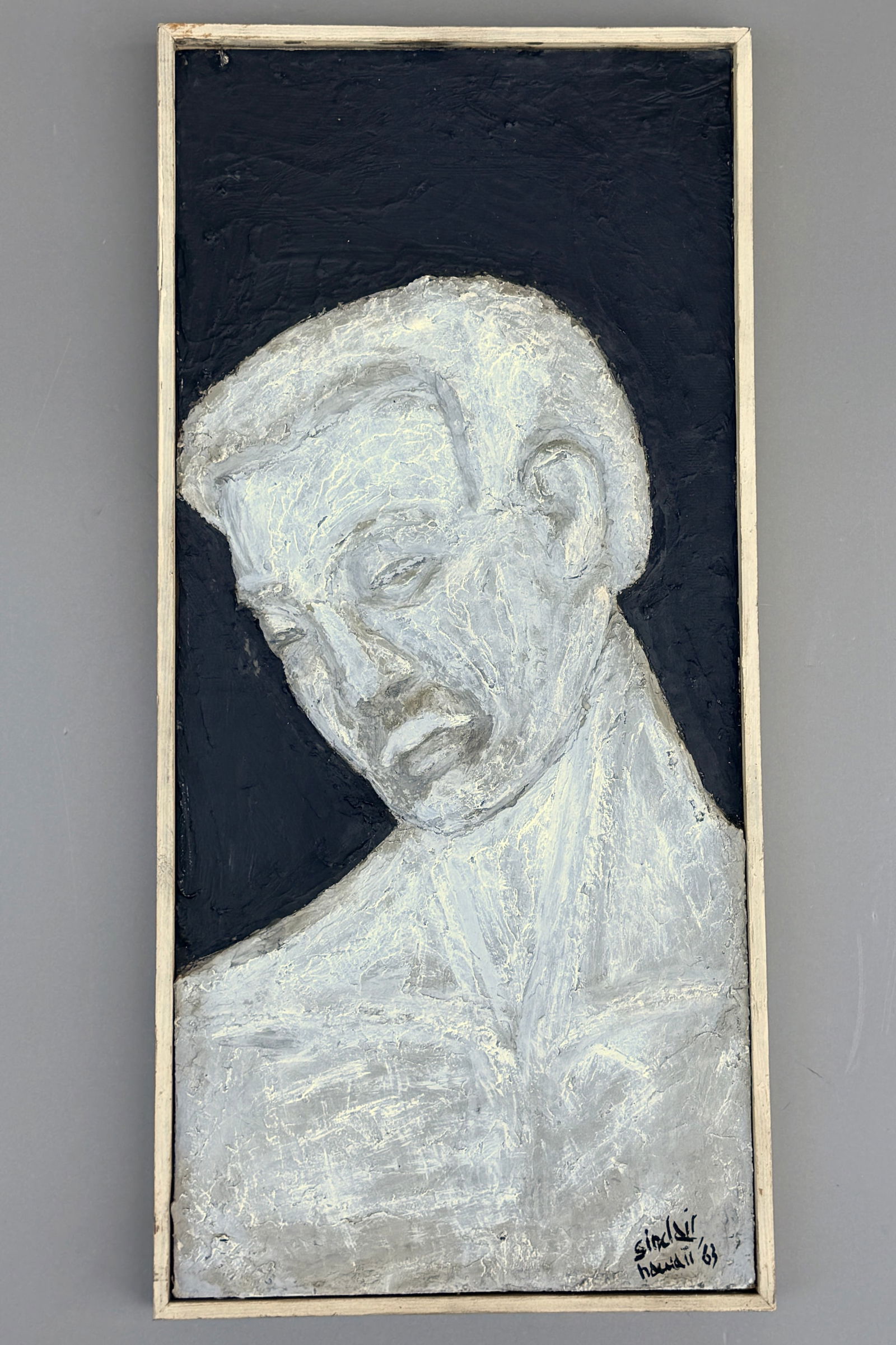 Original Hawaii Mid Century Modern Art Bas Relief Wall Sculpture Portrait Plaque Signed Sinclair, (1 of 4)