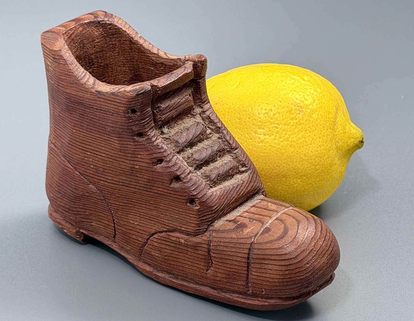 Vintage Tramp Art American Depression Era Boot Carved Pine Wood Folk Novelty Collectable: Vintage Tramp Art American Depression Era Boot Carved Pine Wood Folk Novelty Collectable