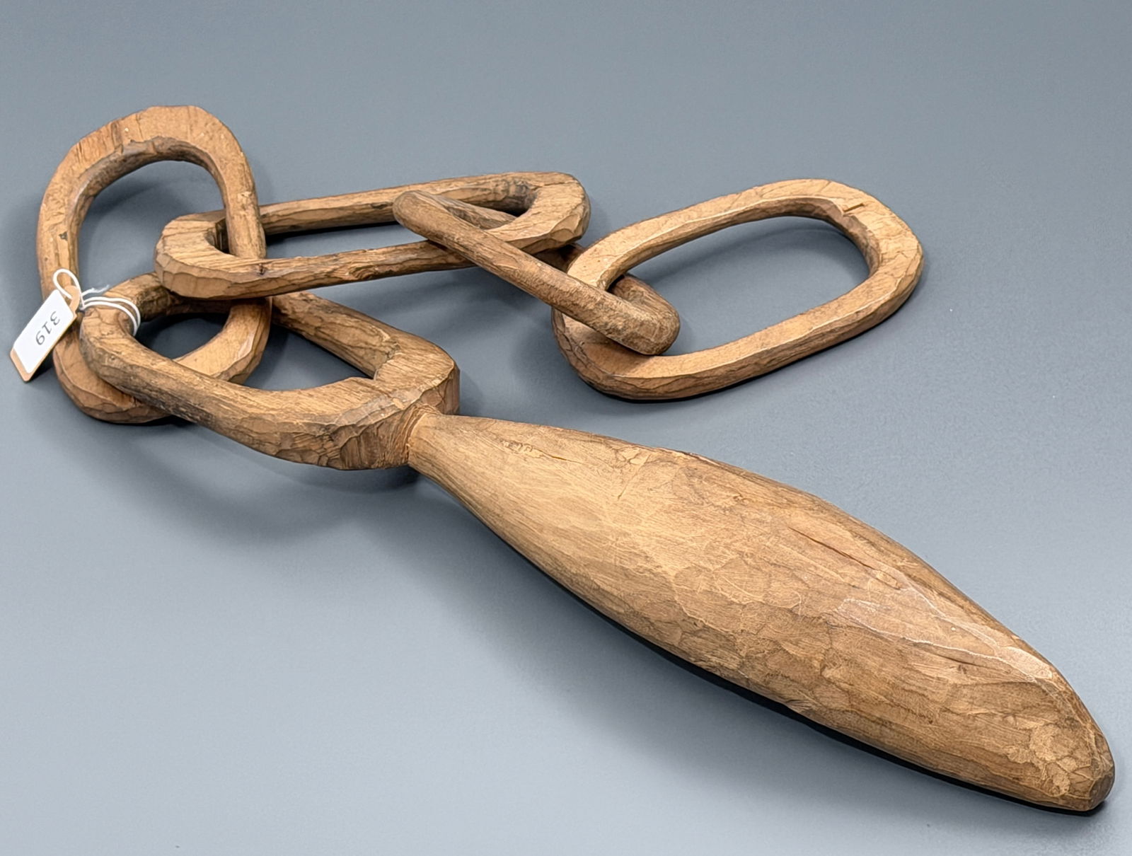 Primitive Sperm Whale on Chain Whimsical Folk Art Wooden Sculpture Carved from Single Piece of Wood: Primitive Sperm Whale on Chain Whimsical Folk Art Wooden Sculpture Carved from Single Piece of Wood