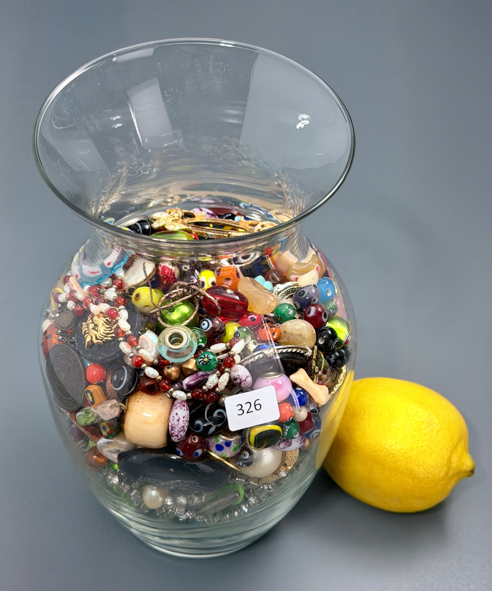 Glass Jar with Jewelry Parts Including Necklaces and Murano Art Glass Beads Sold As Pictured for: Glass Jar with Jewelry Parts Including Necklaces and Murano Art Glass Beads Sold As Pictured for Jewelry Making Art & Craft Projects etc.