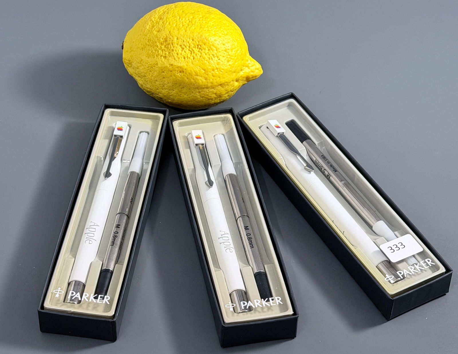 Vintage Parker Vector Pens Retro Rainbow Apple Advertisement Logo Lot of 3 Late 70-s Apple Computer: Vintage Parker Vector Pens Retro Rainbow Apple Advertisement Logo Lot of 3 Late 70-s Apple Computer Promotional 0.8mm Rollerball Ink Boxed Pens Appears Unused Collectable Technology Memorabilia