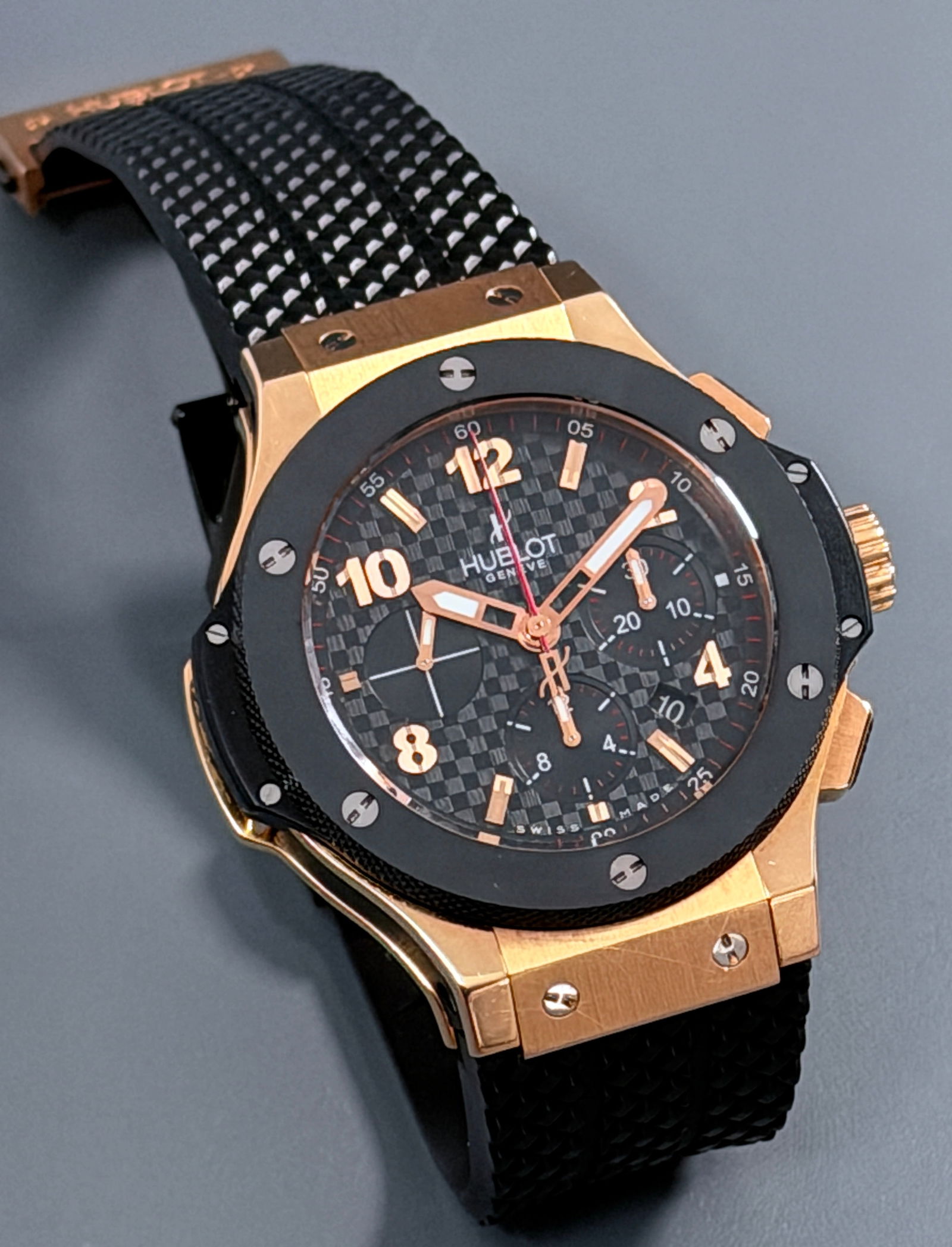 Hublot Big Bang Chronograph 18K Rose Gold & Black Ceramic Bezel Large 44mm Men s Watch Self Winding (1 of 14)