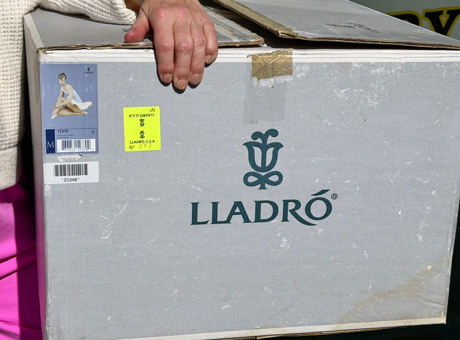 Lladro Large Ballerina Intermission 12370 Gres Finish Sculptor Rafael Lozano Made in Spain c.1997 (1 of 3)