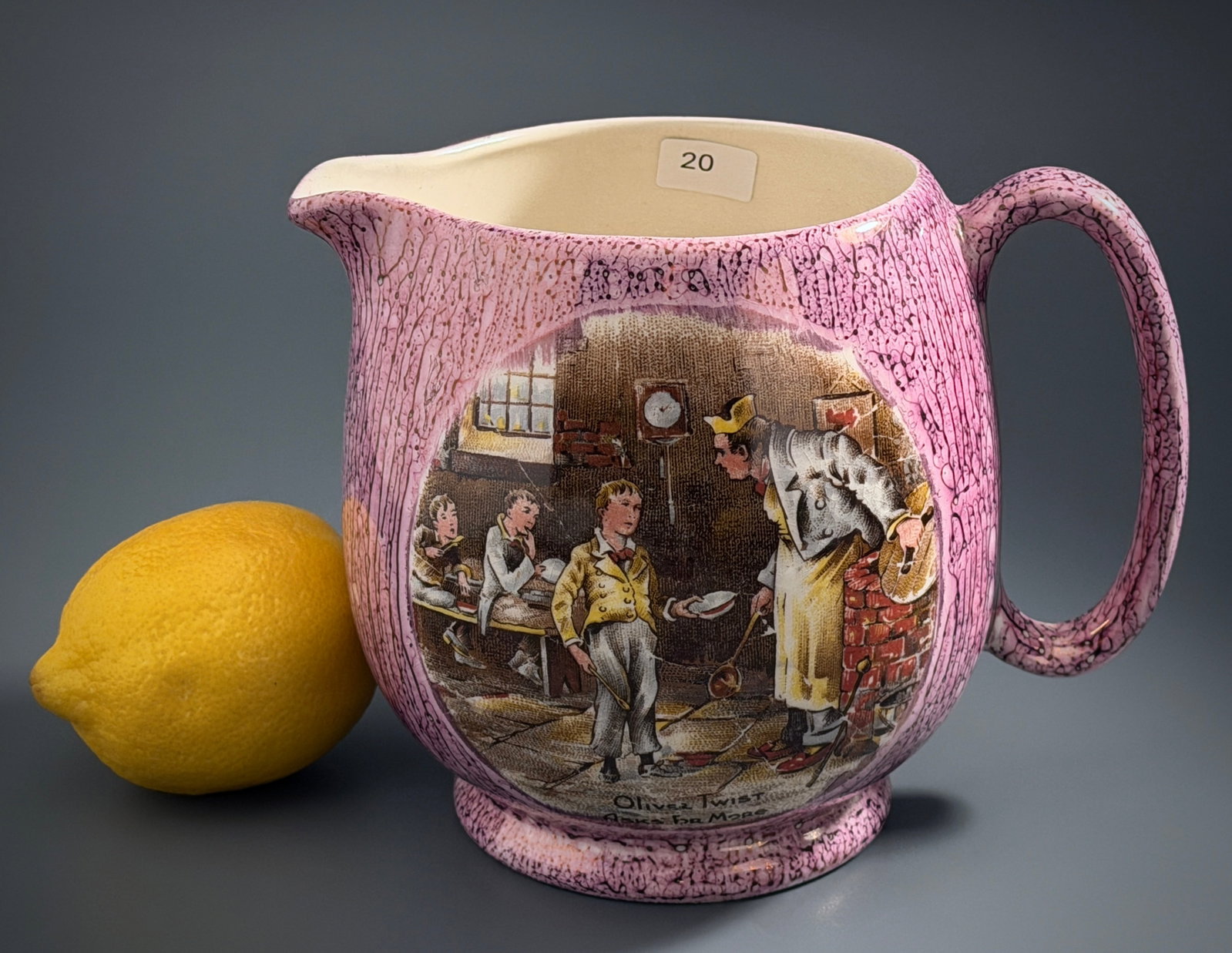 Oliver Twist Sandland Ware Pink Marbled Pitcher Lancaster & Sandland Hanley Staffordshire England (1 of 7)