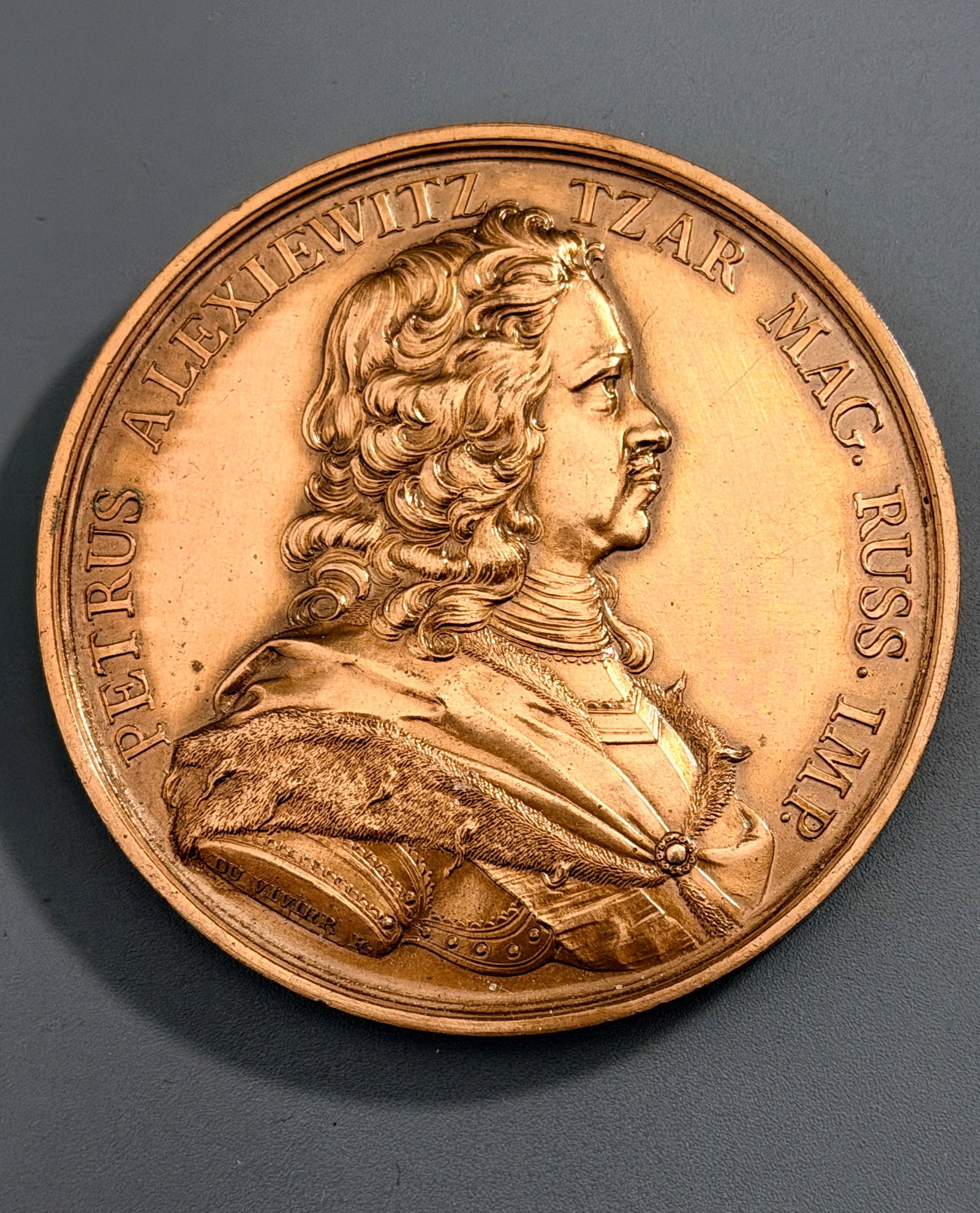 Vintage 1953 Peter Great Saint Petersburg Russian Eagle Bronze Medal Paris Mint (1 of 3)