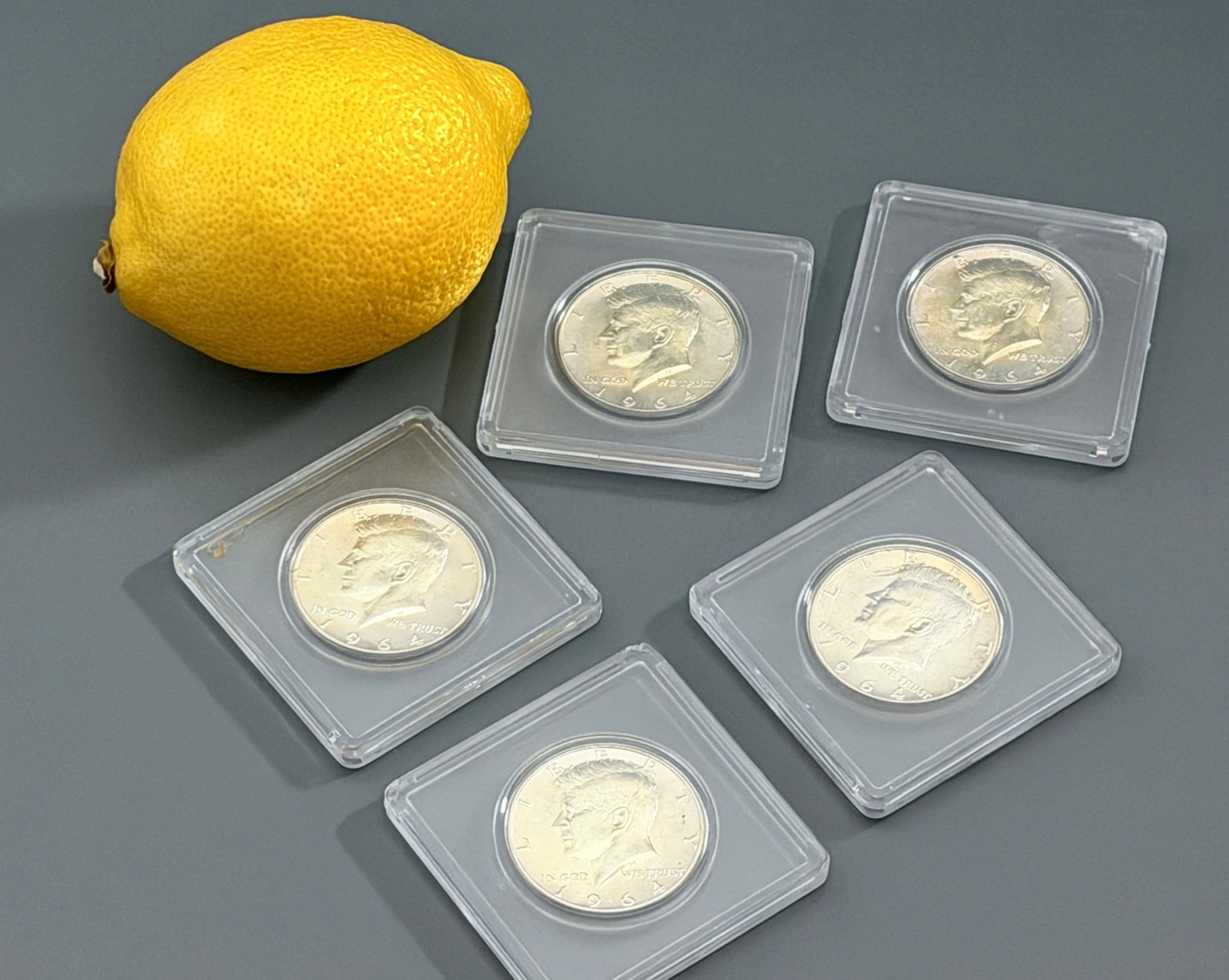 1964 Kennedy Half Dollars 90% Silver US Coins Philadelphia Bullion Numismatic Estate Collection: Lot of 5 1964 Kennedy Half Dollars 90% Silver US Coins Philadelphia Bullion Numismatic Estate Collection