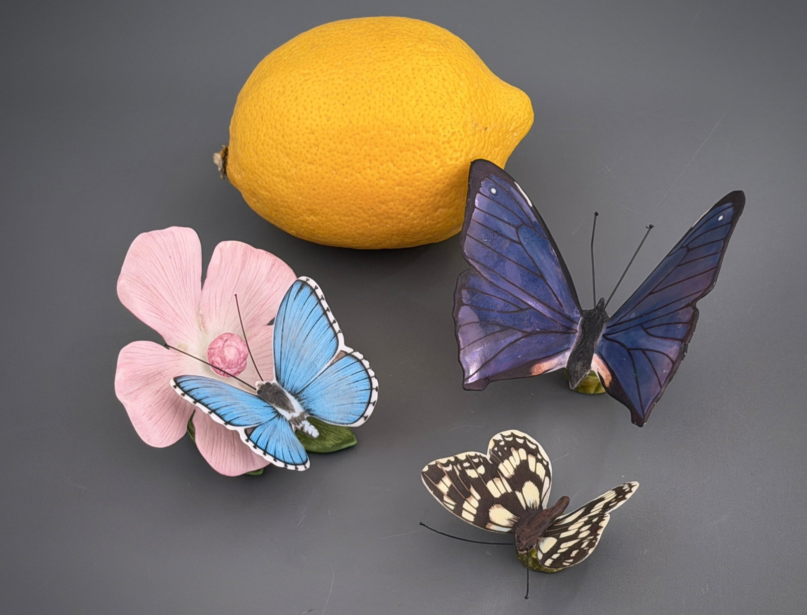 Butterflies Porcelain Delicate Sculptures Accurate Details Fine Ceramic Art Figurines (1 of 4)