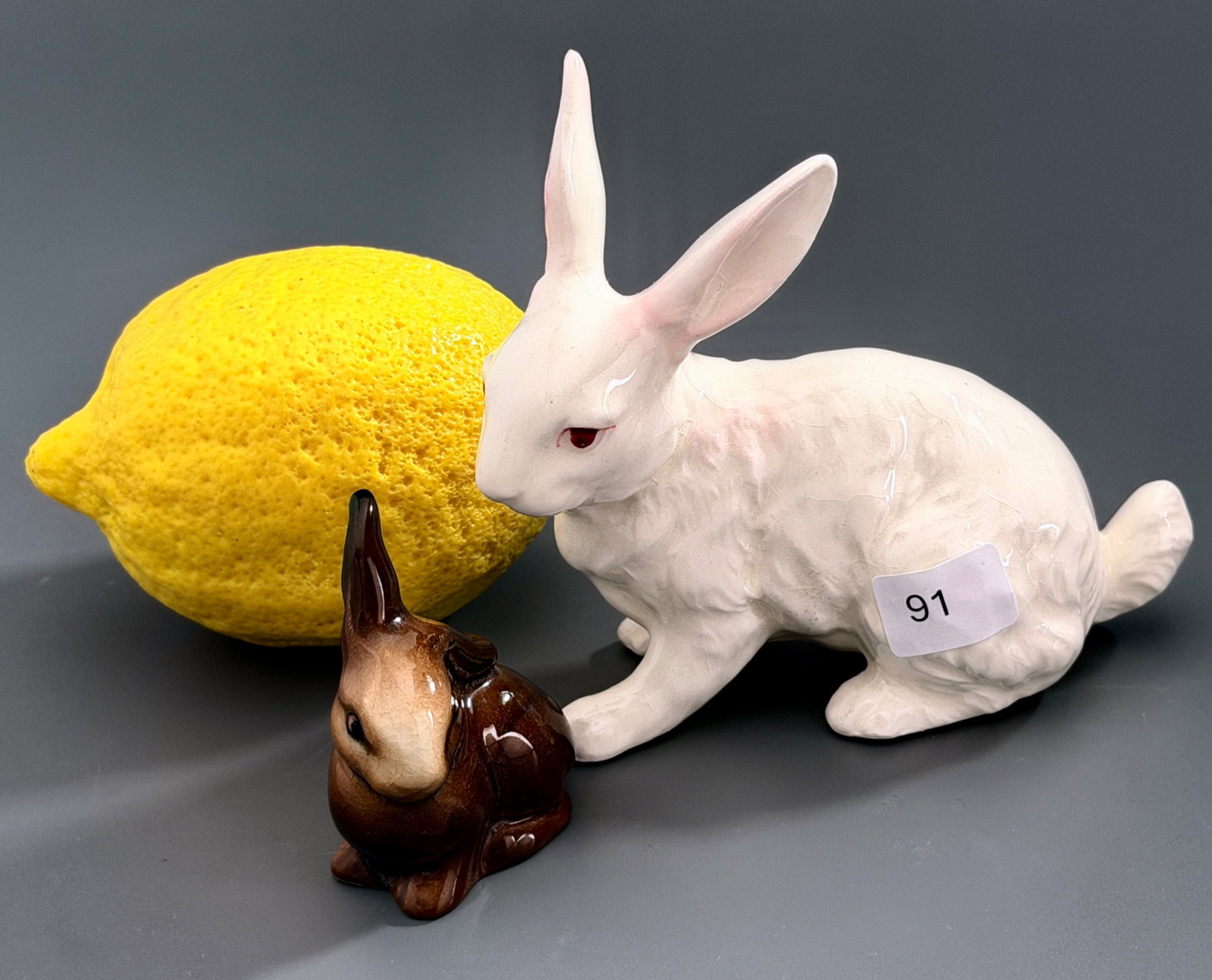 Vintage Ceramic Easter Bunny Figurines Goebel W. Germany Cottontails 926 Impressed Mark Chocolate (1 of 5)