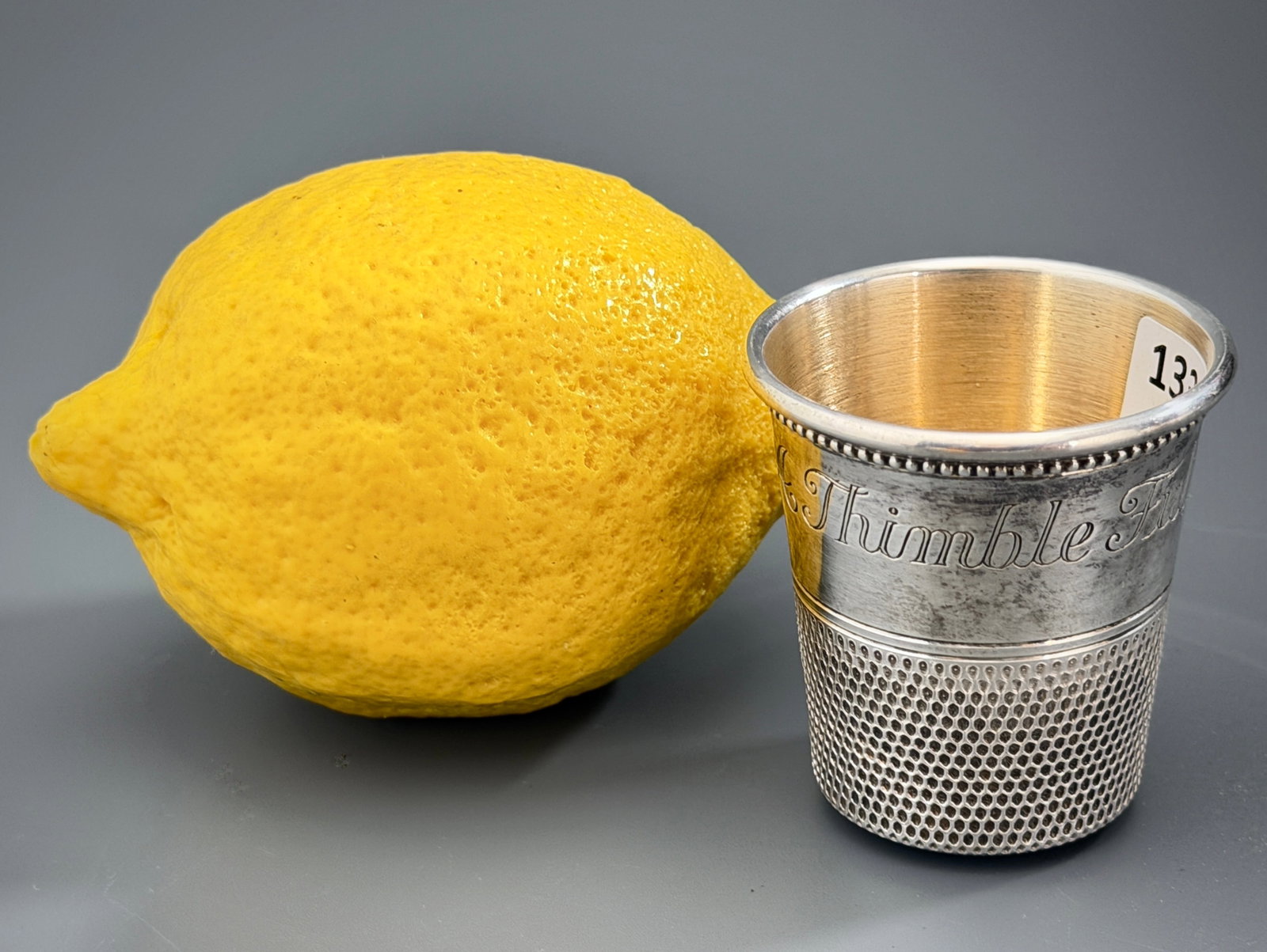 Antique Sterling Silver Only A Thimble Full Jigger Shot Glass Novelty Barware American STERLING (1 of 12)