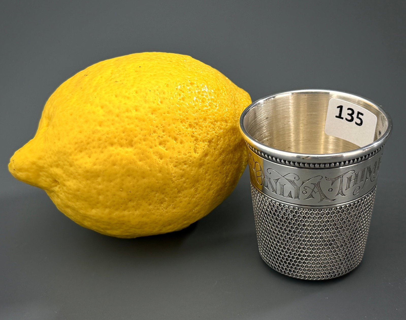 Sterling Silver Thimble Shot Glass Antique Barware Whimsical Novelty Jigger Early Webster Company (1 of 10)