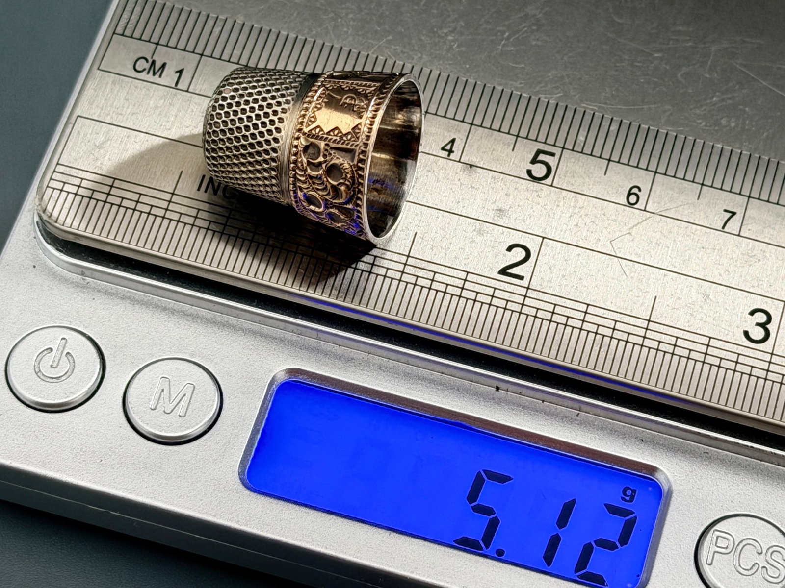Antique Simons Bros 14K Gold Sterling Silver Sewing Thimble (1 of 6)