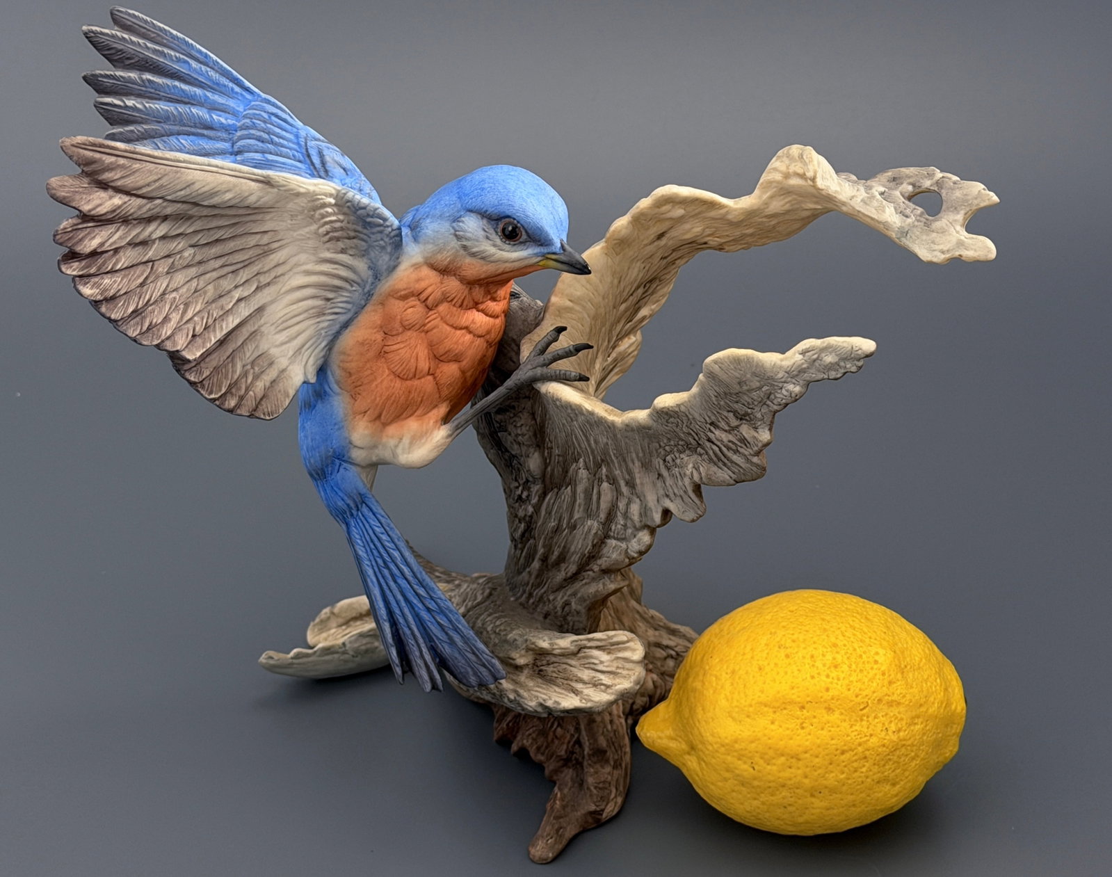 Boehm Porcelain Blue Bird Figurine 40323 Eastern Bluebird Fine China Wildlife Sculpture On Driftwood (1 of 7)