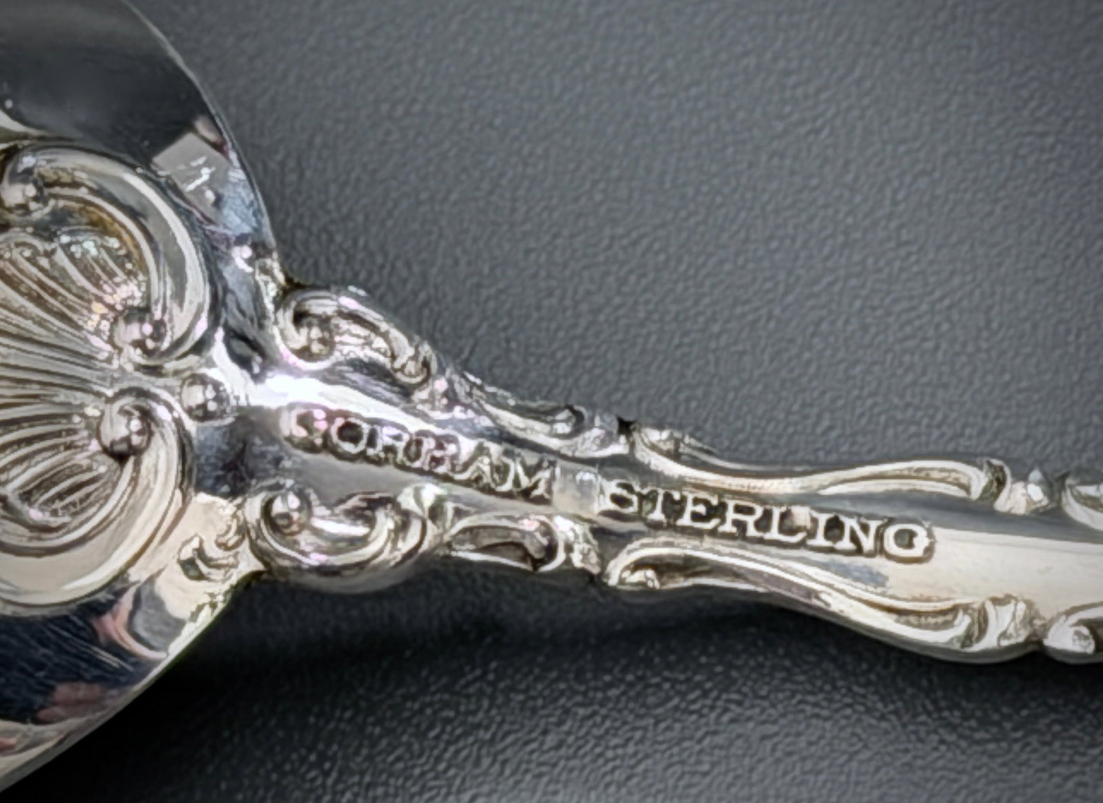 Gorham Strasbourg Sterling Silver Spoons Baroque Scrollwork 1897 Pattern 72.54 Grams Solid Sterling - 8