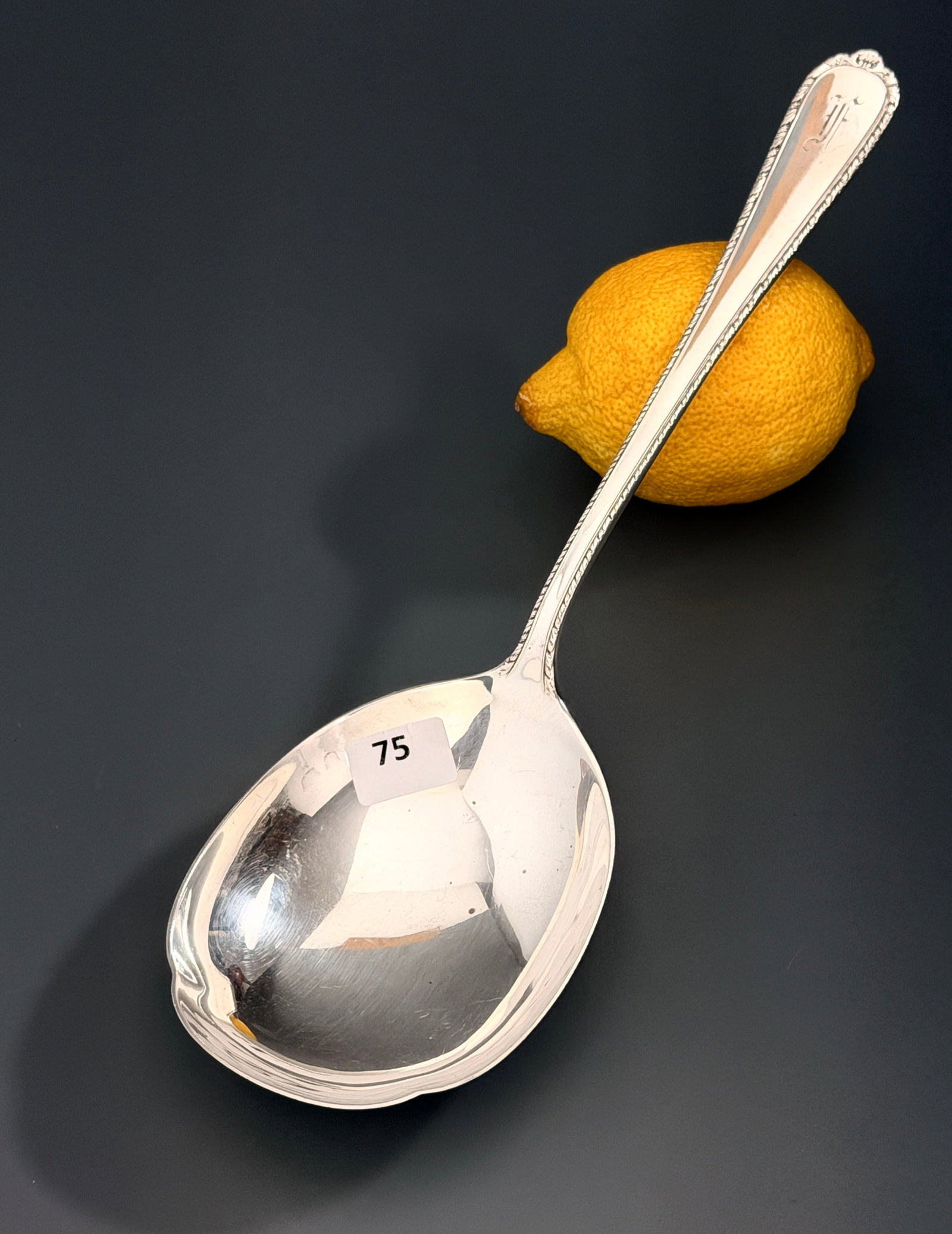 Antique Edwardian Sterling Silver Berry Preserve Serving Spoon Monogrammed 103 Grams (1 of 6)