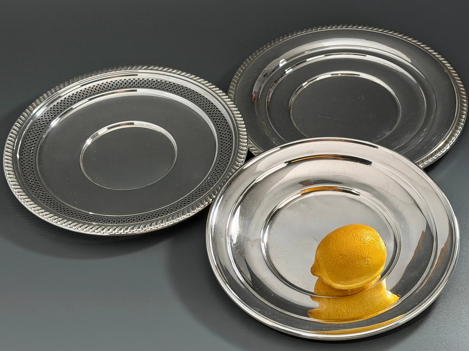 Sterling Silver Plate Platter Charger Empire Newport Gorham 436 Gr Total (1 of 9)