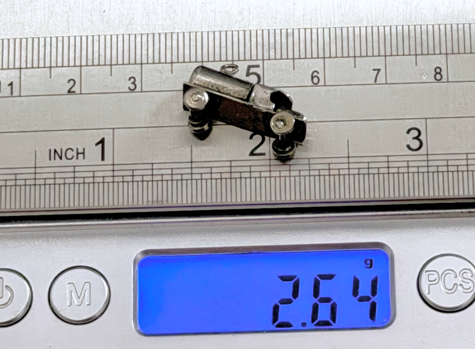 Vintage Sterling Silver Tanker Truck Charm Moveable Wheels 3D Semi Petrol Oil Pendant (1 of 3)