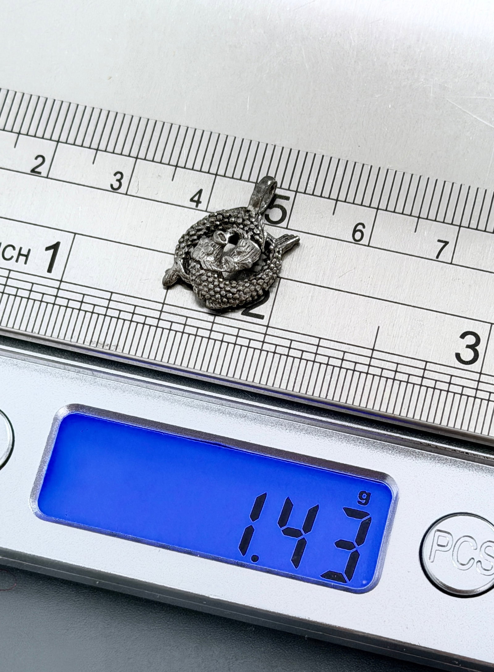 Vintage 925 Sterling Silver Birds Nest with Eggs 3D Charm Pendant 1.43g (1 of 2)