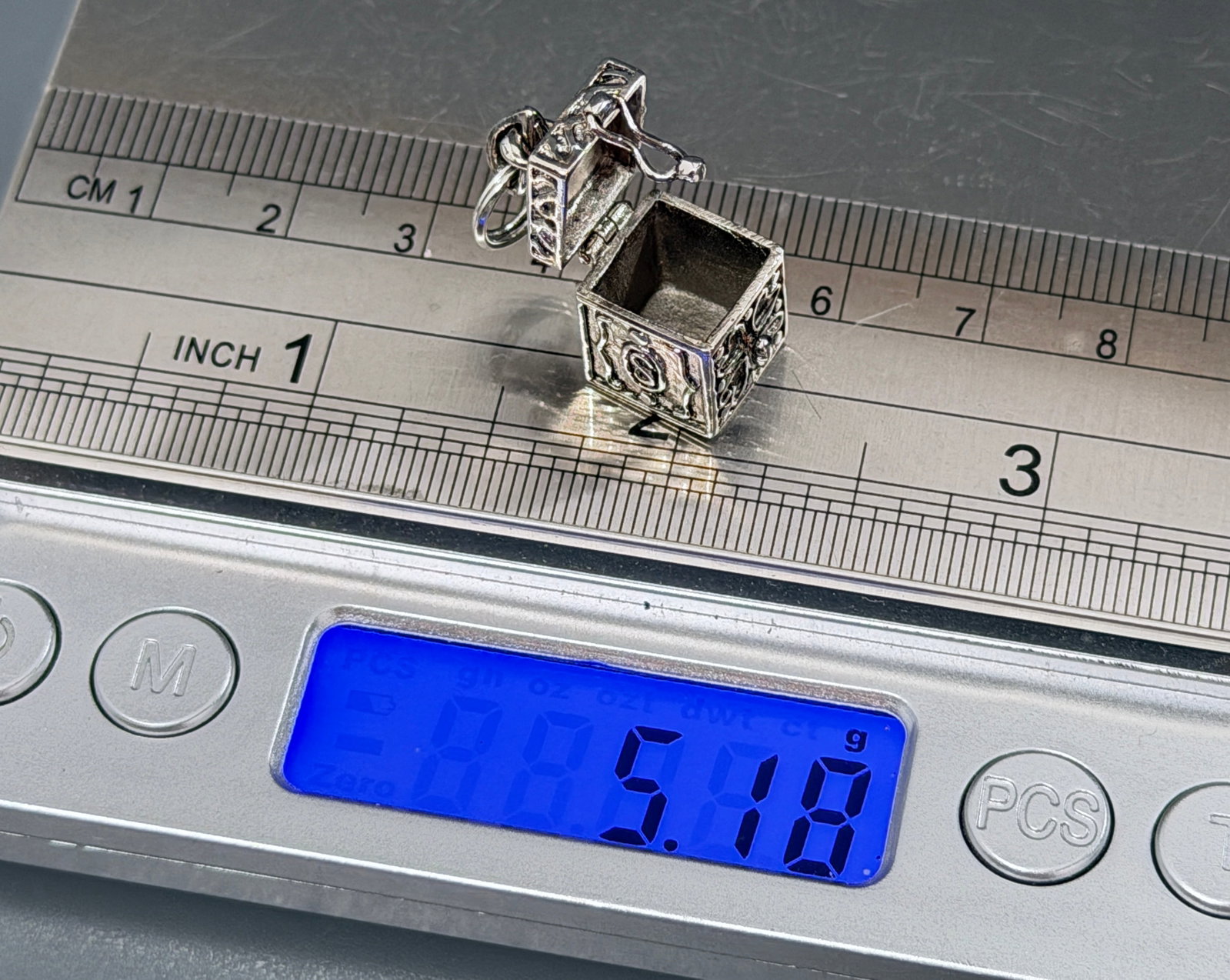 Vintage Sterling Silver Opening Jack In The Box Mechanical Charm Pendant (1 of 3)