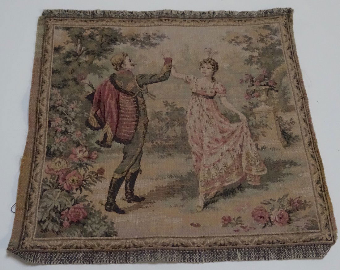 Vintage French Cotillion Tapestry Dancing Scene Pillow (1 of 4)
