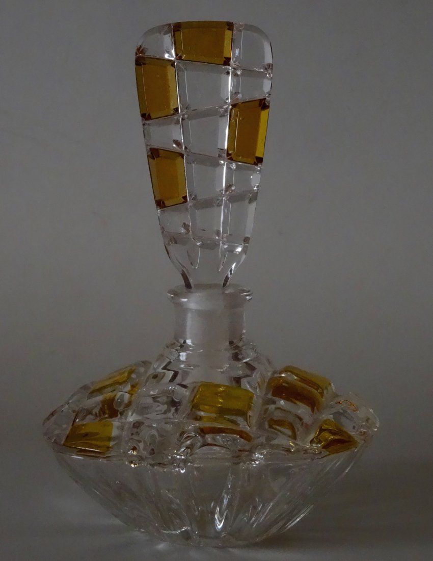 Art Deco Amber Flashed Glass Perfume Bottle (1 of 5)